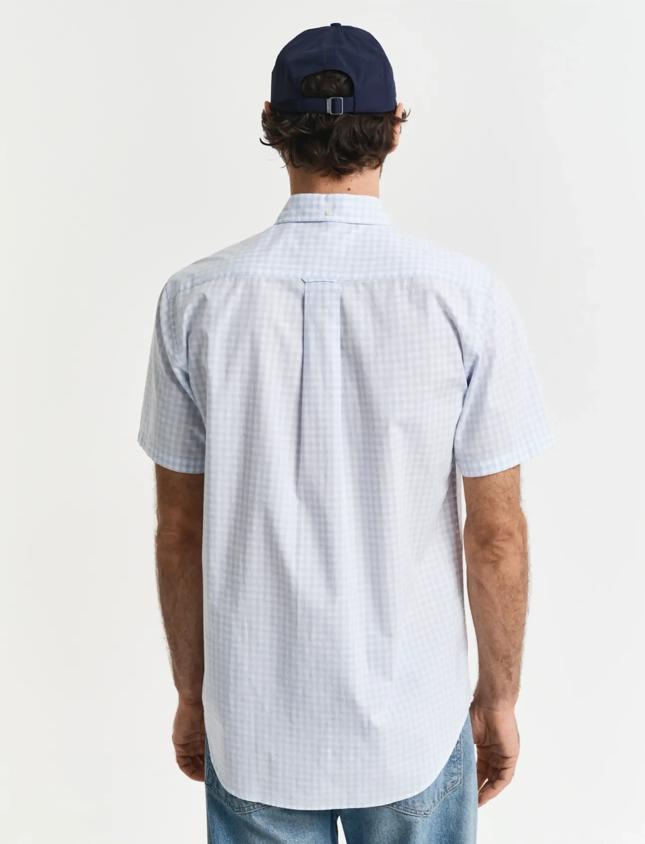 Gant - REG POPLIN GINGHAM SS SHIRT - ruudulised särgid - light blue - 3