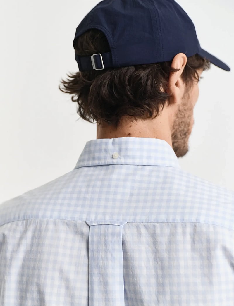 GANT - REG POPLIN GINGHAM SS SHIRT - checkered shirts - light blue - 4