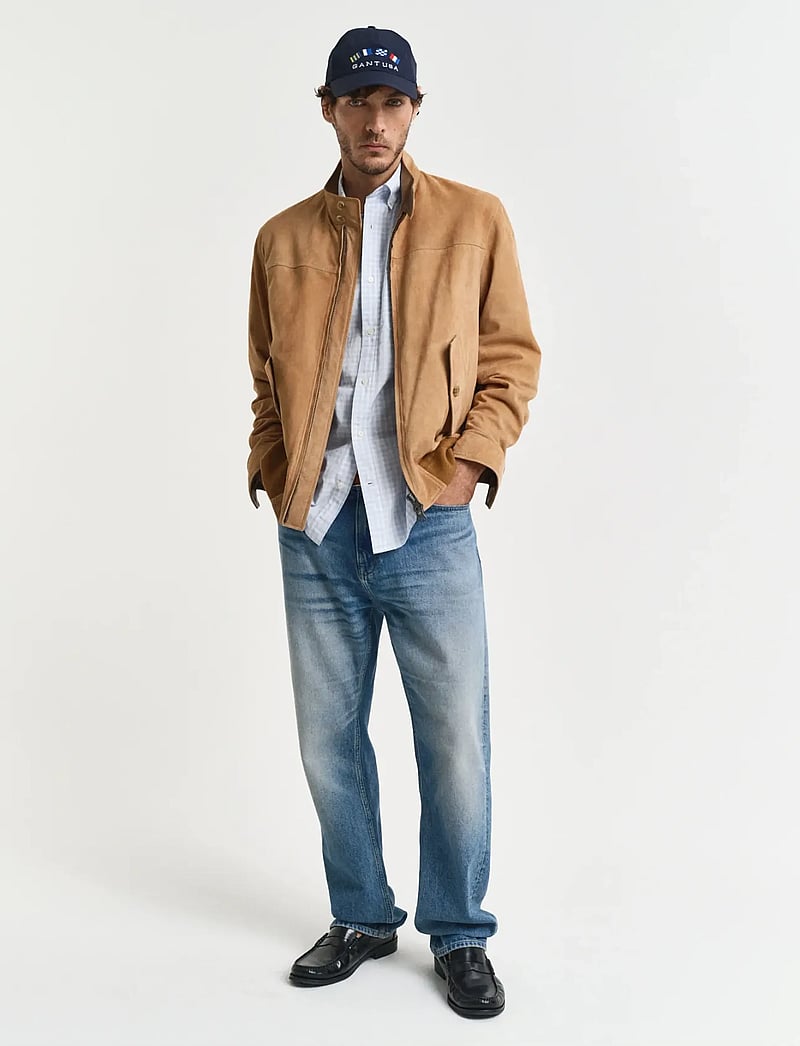 GANT - REG POPLIN GINGHAM SS SHIRT - checkered shirts - light blue - 5