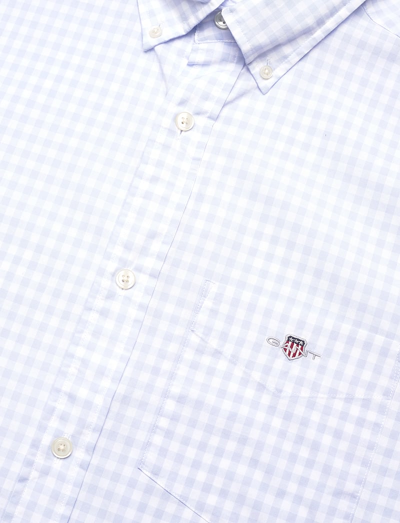 GANT - REG POPLIN GINGHAM SS SHIRT - karierte hemden - light blue - 3