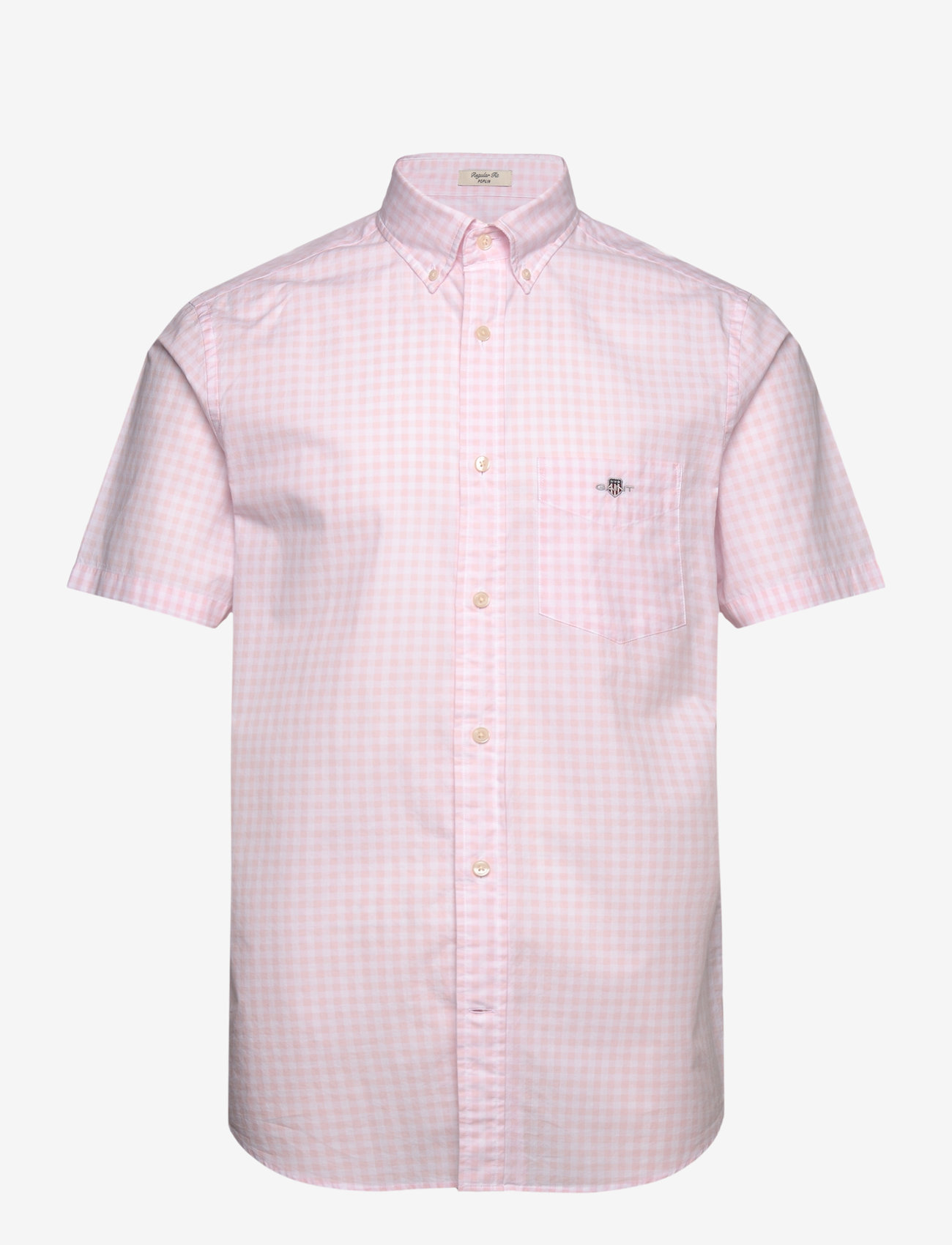 GANT - REG POPLIN GINGHAM SS SHIRT - basic skjorter - light pink - 1