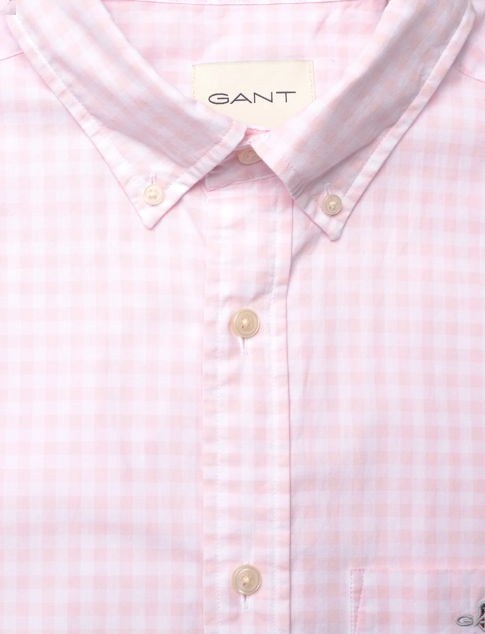 GANT - REG POPLIN GINGHAM SS SHIRT - checkered shirts - light pink - 5