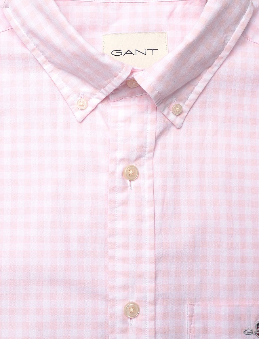 Gant - REG POPLIN GINGHAM SS SHIRT - koszule w kratkę - light pink - 5