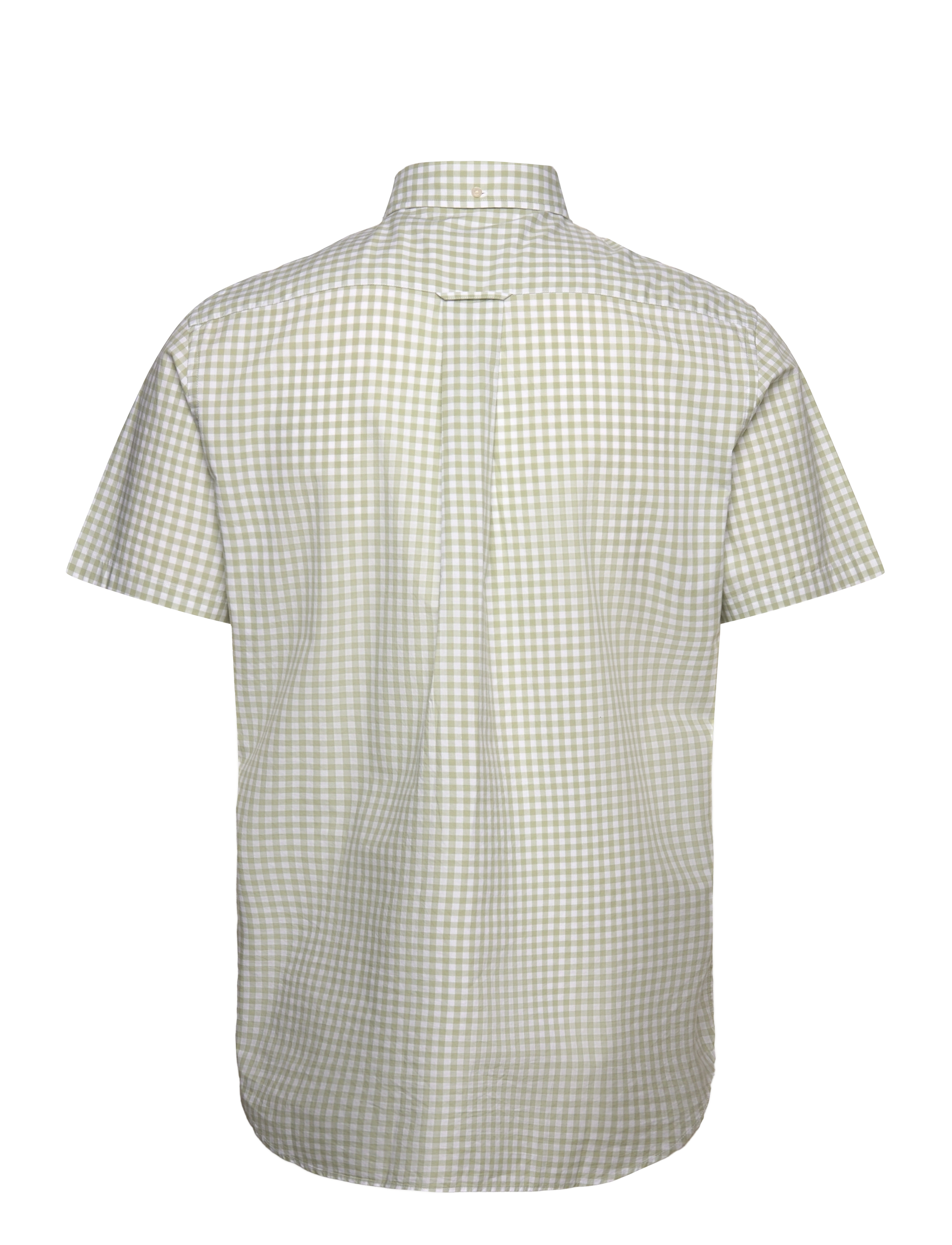 Gant - REG POPLIN GINGHAM SS SHIRT - ternede skjorter - milky matcha - 2