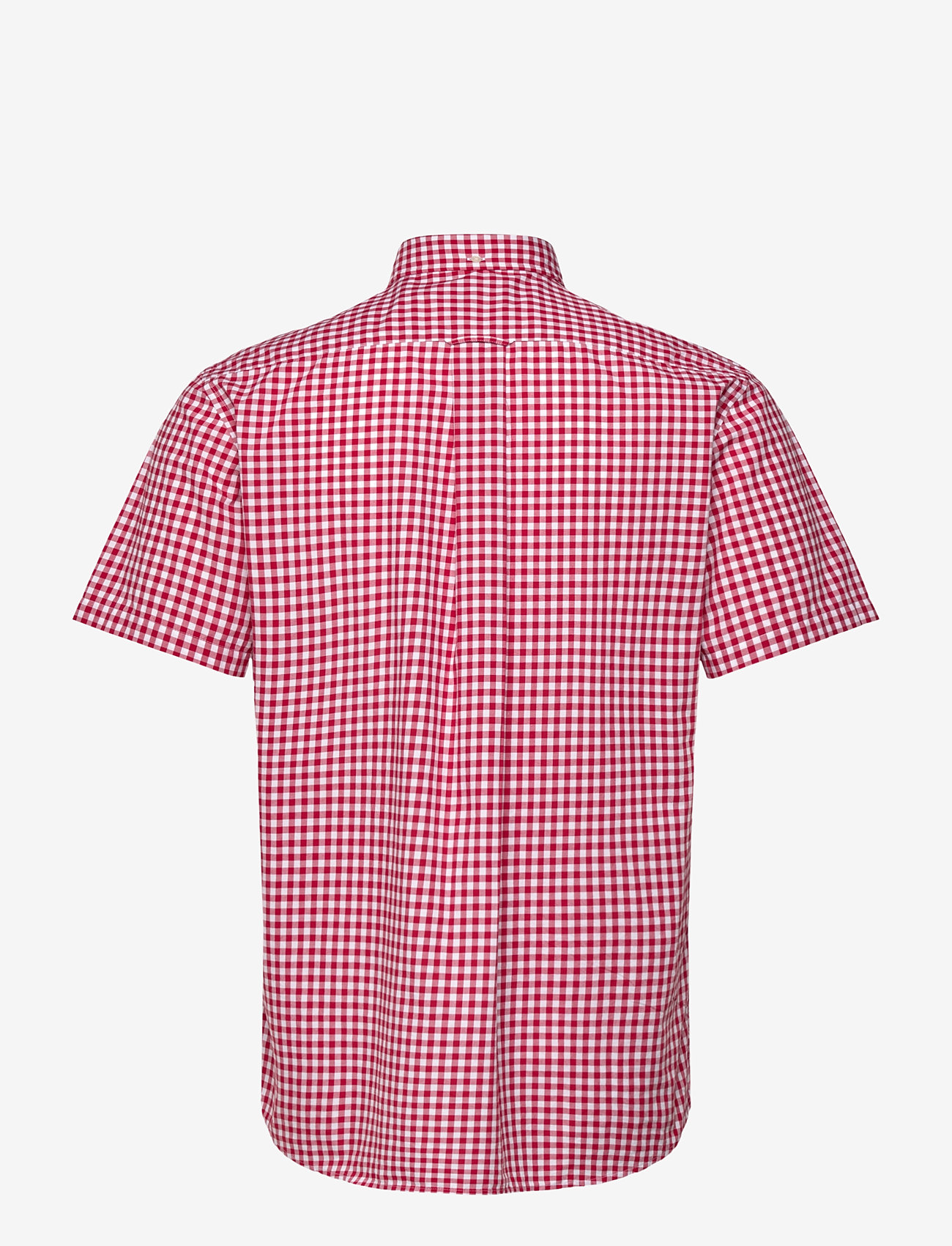 GANT - REG POPLIN GINGHAM SS SHIRT - ternede skjorter - ruby red - 1