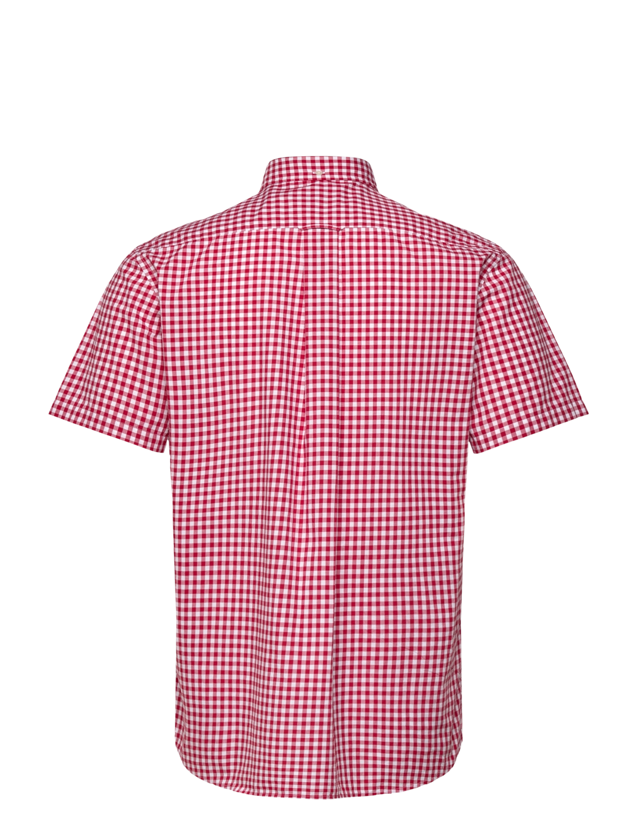 Gant - REG POPLIN GINGHAM SS SHIRT - ternede skjorter - ruby red - 1