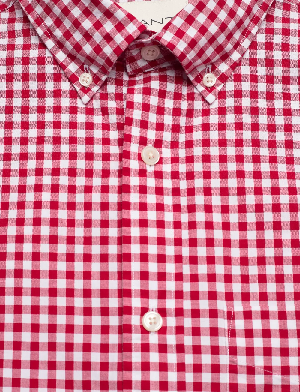 GANT - REG POPLIN GINGHAM SS SHIRT - checkered shirts - ruby red - 2