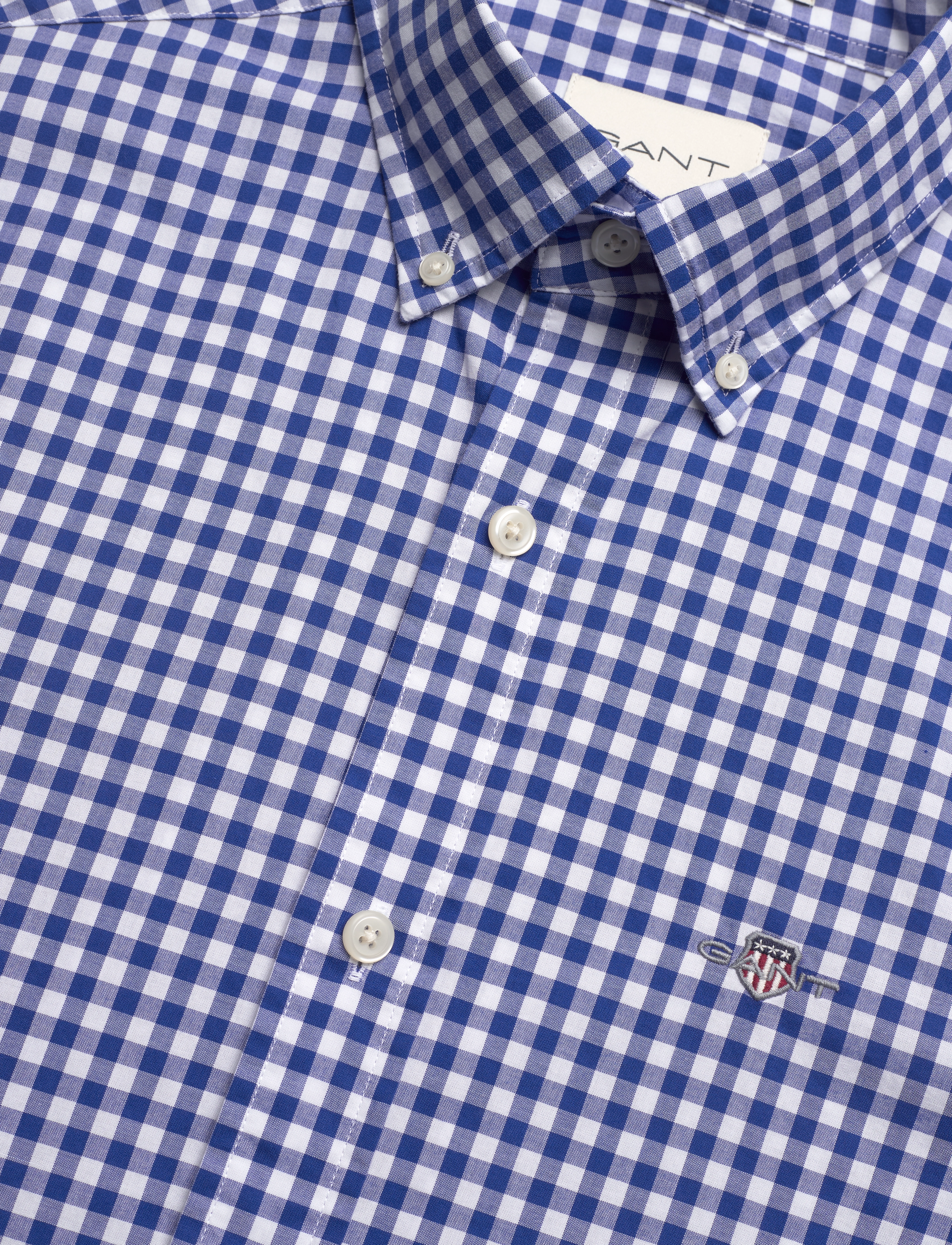 GANT - SLIM POPLIN GINGHAM SHIRT - college blue - 3