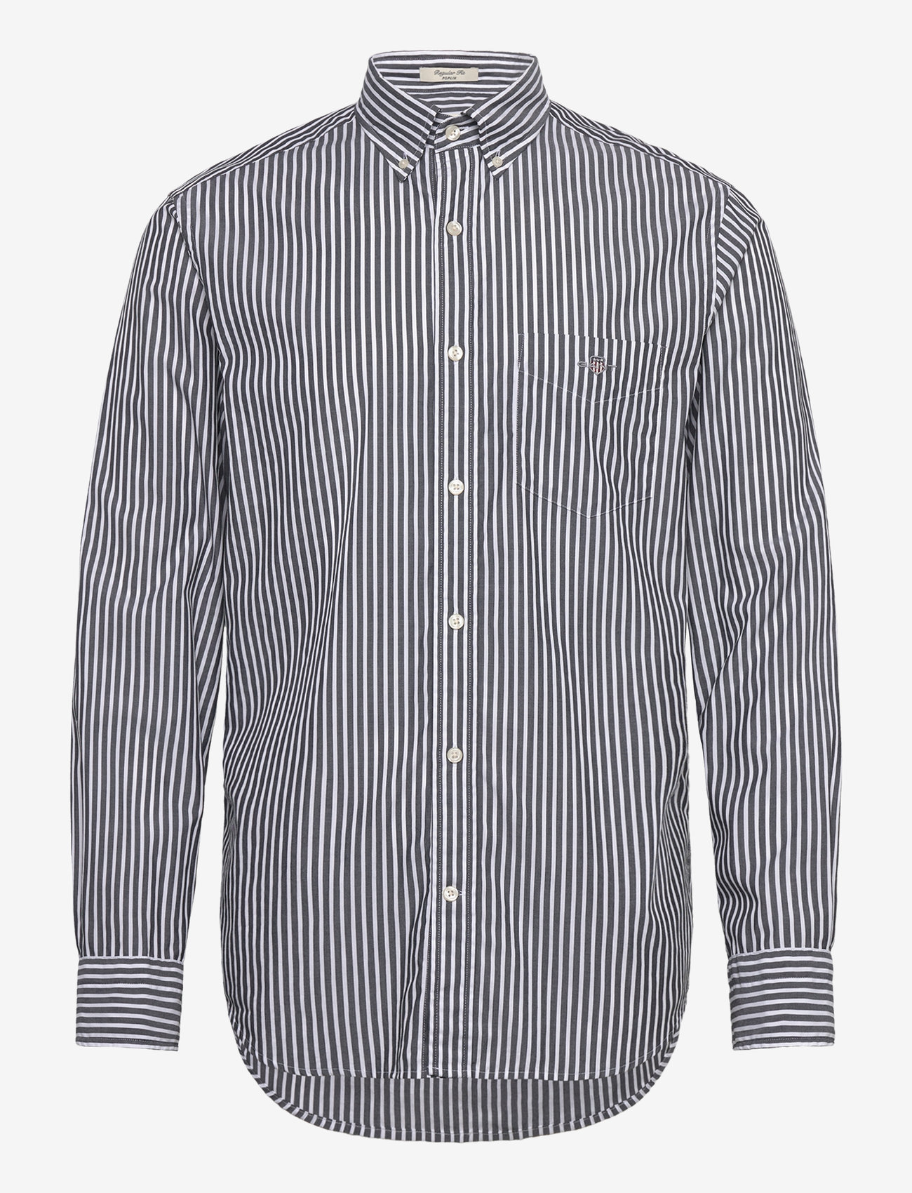 Gant - REG CLASSIC POPLIN STRIPE SHIRT - gestreifte hemden - black - 1