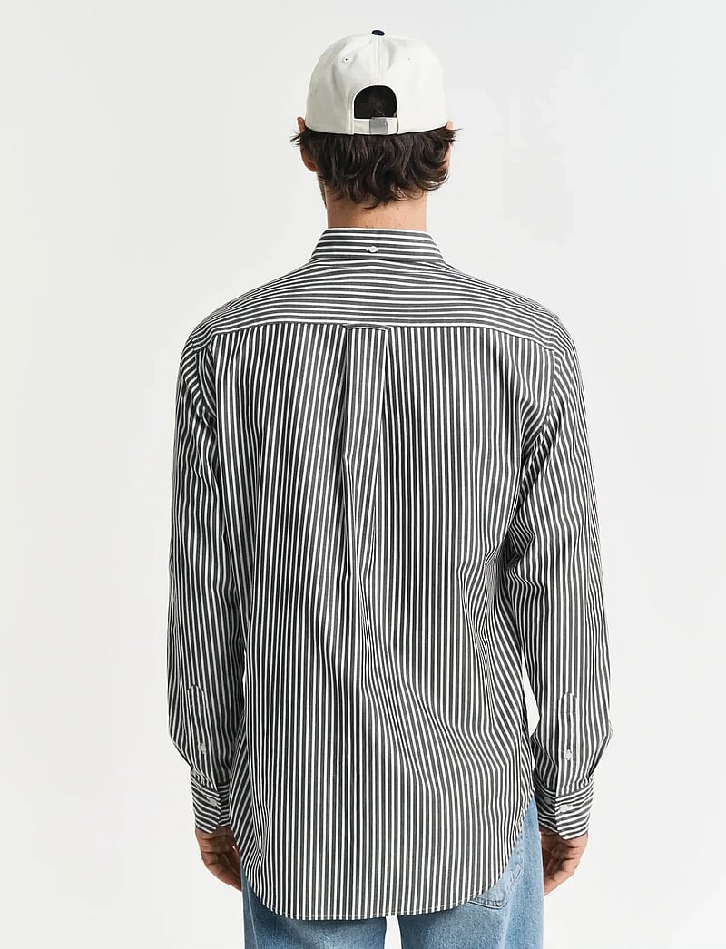 GANT - REG CLASSIC POPLIN STRIPE SHIRT - basic-hemden - black - 3