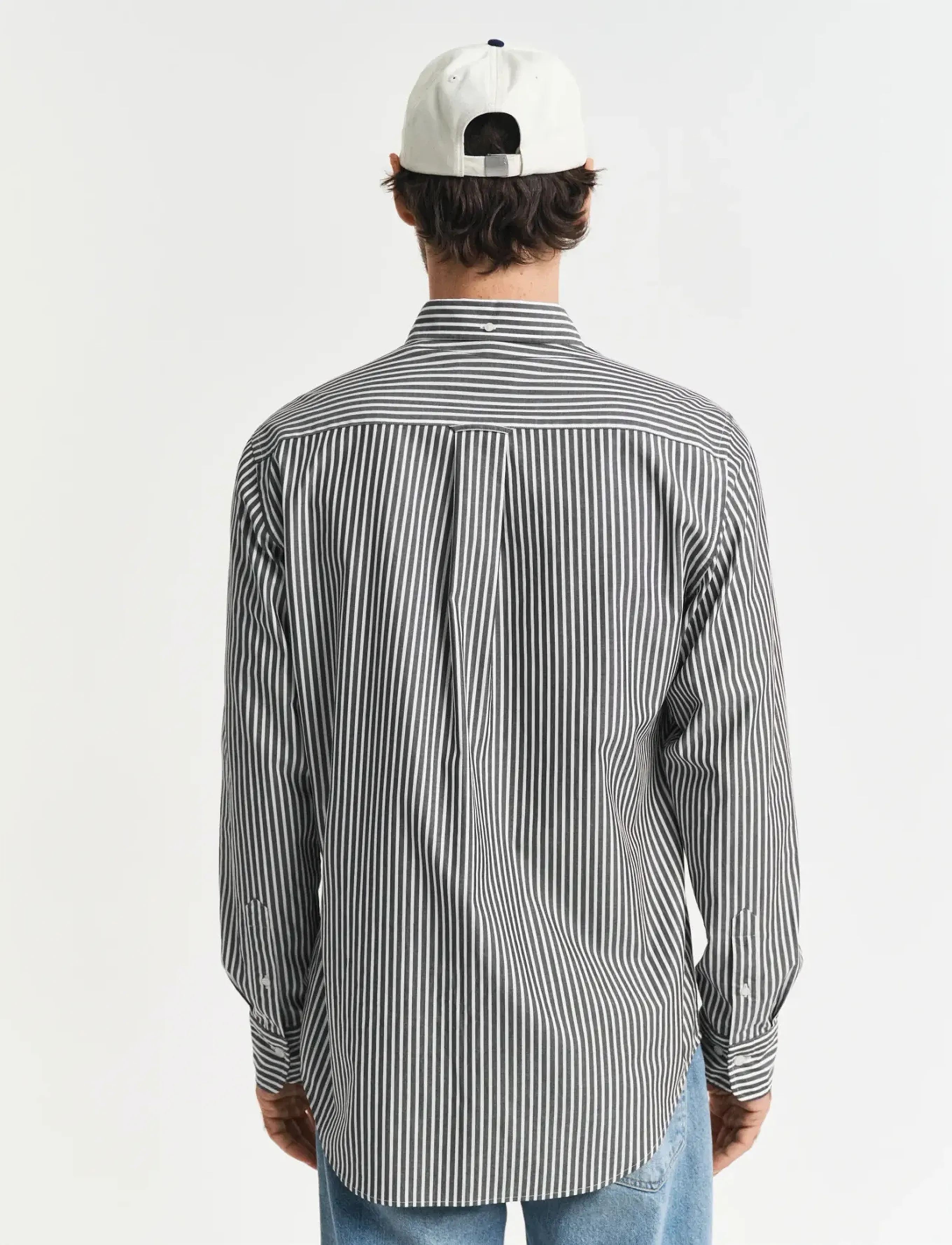 Gant - REG CLASSIC POPLIN STRIPE SHIRT - gestreifte hemden - black - 3