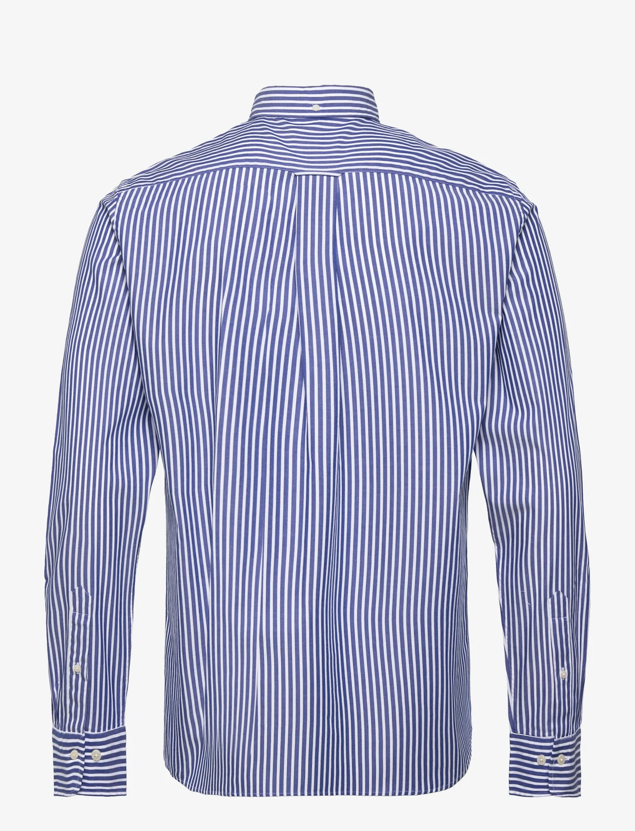 GANT - REG CLASSIC POPLIN STRIPE SHIRT - casual shirts - college blue - 1