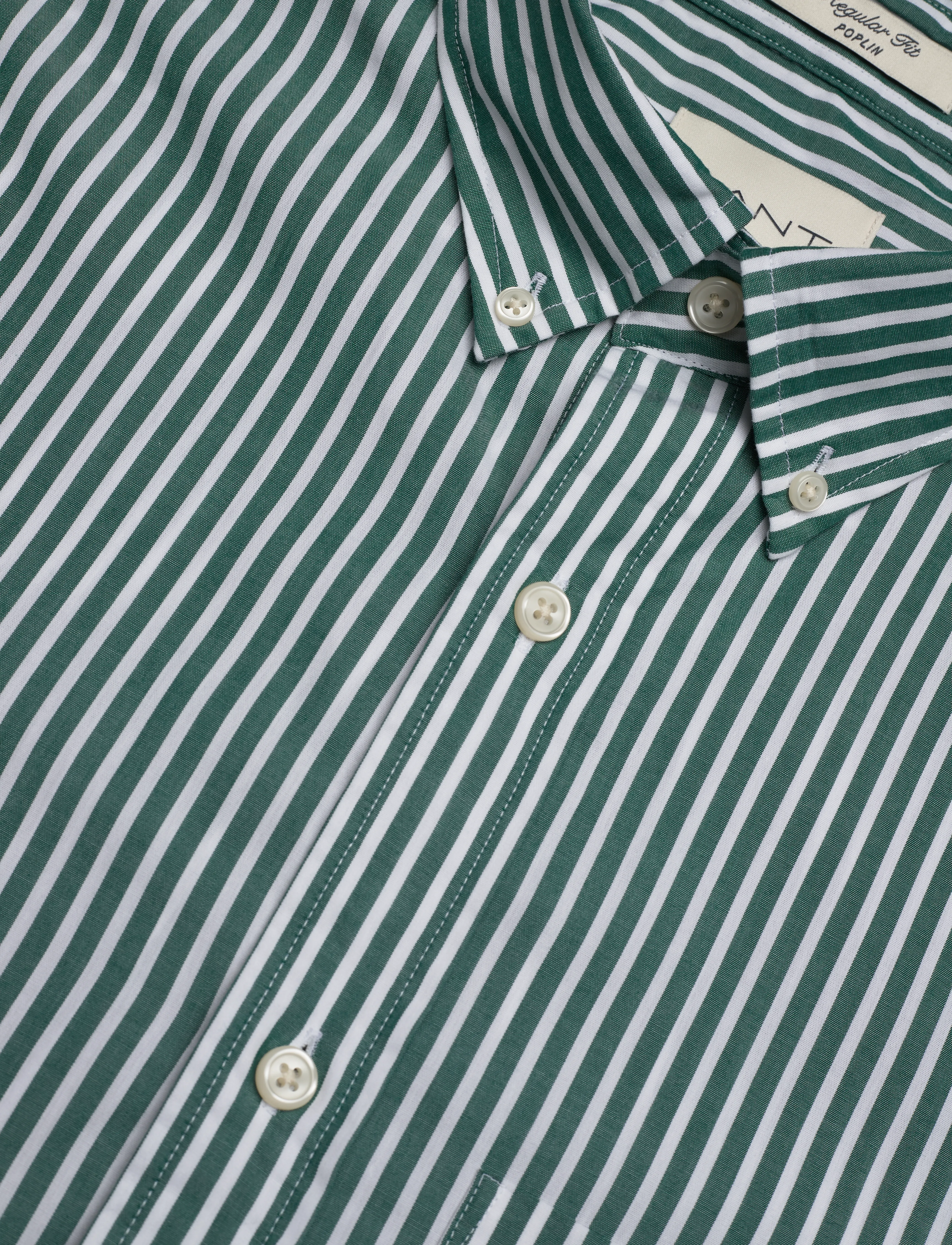Gant - REG CLASSIC POPLIN STRIPE SHIRT - herren - deep forest green - 3