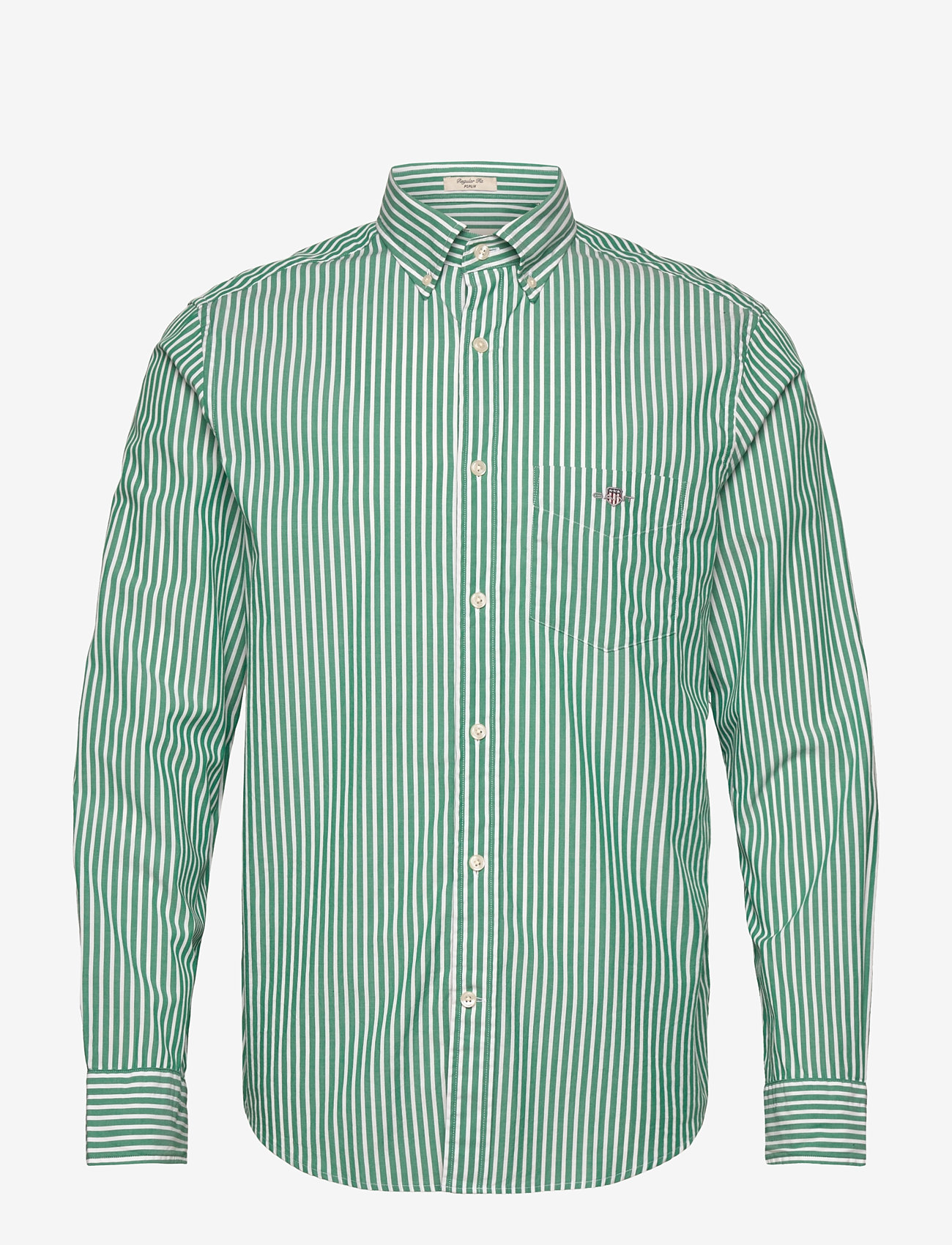Gant - REG CLASSIC POPLIN STRIPE SHIRT - shop efter anledning - deep green - 0