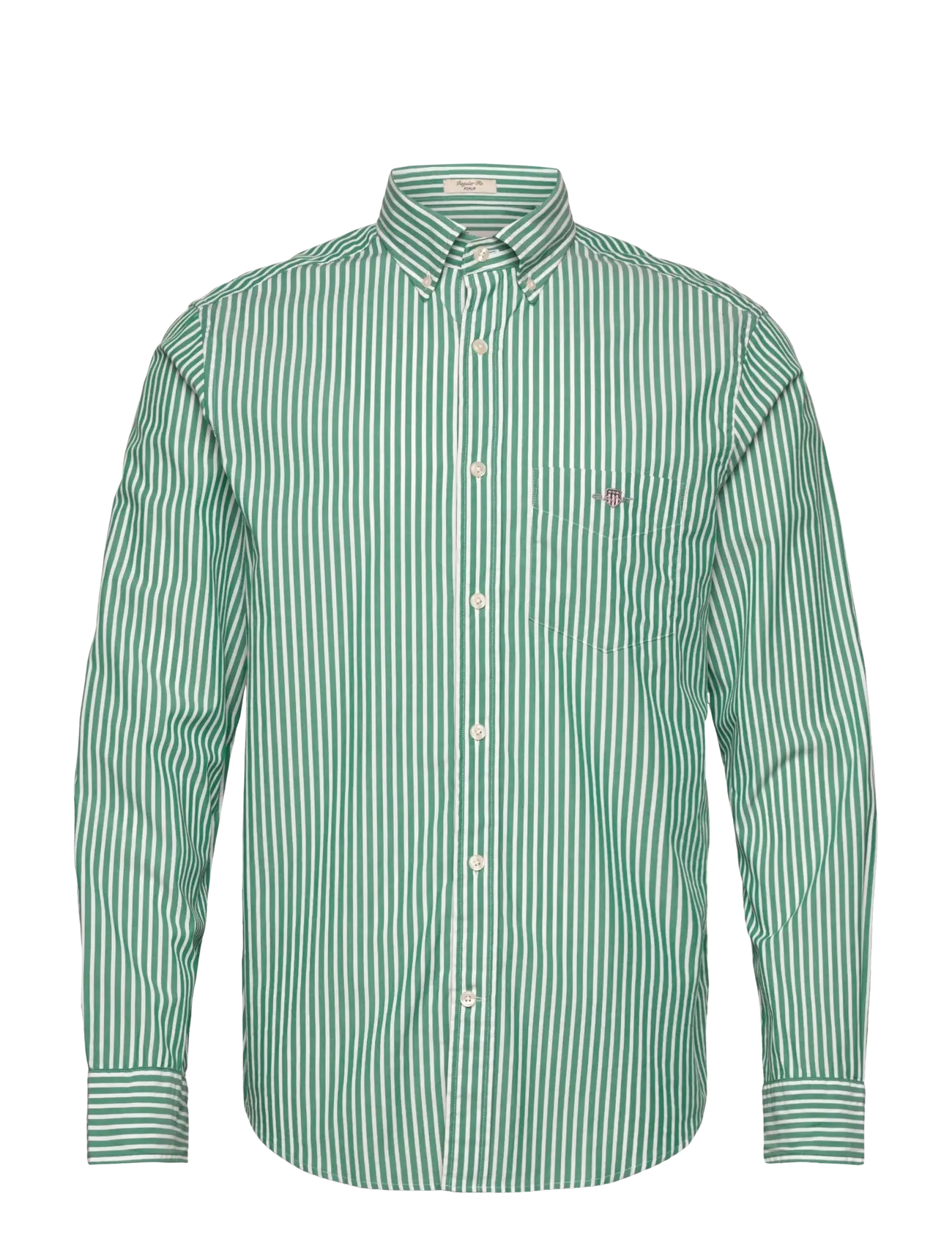 Gant REG CLASSIC POPLIN STRIPE SHIRT - Skjorter - DEEP GREEN / green