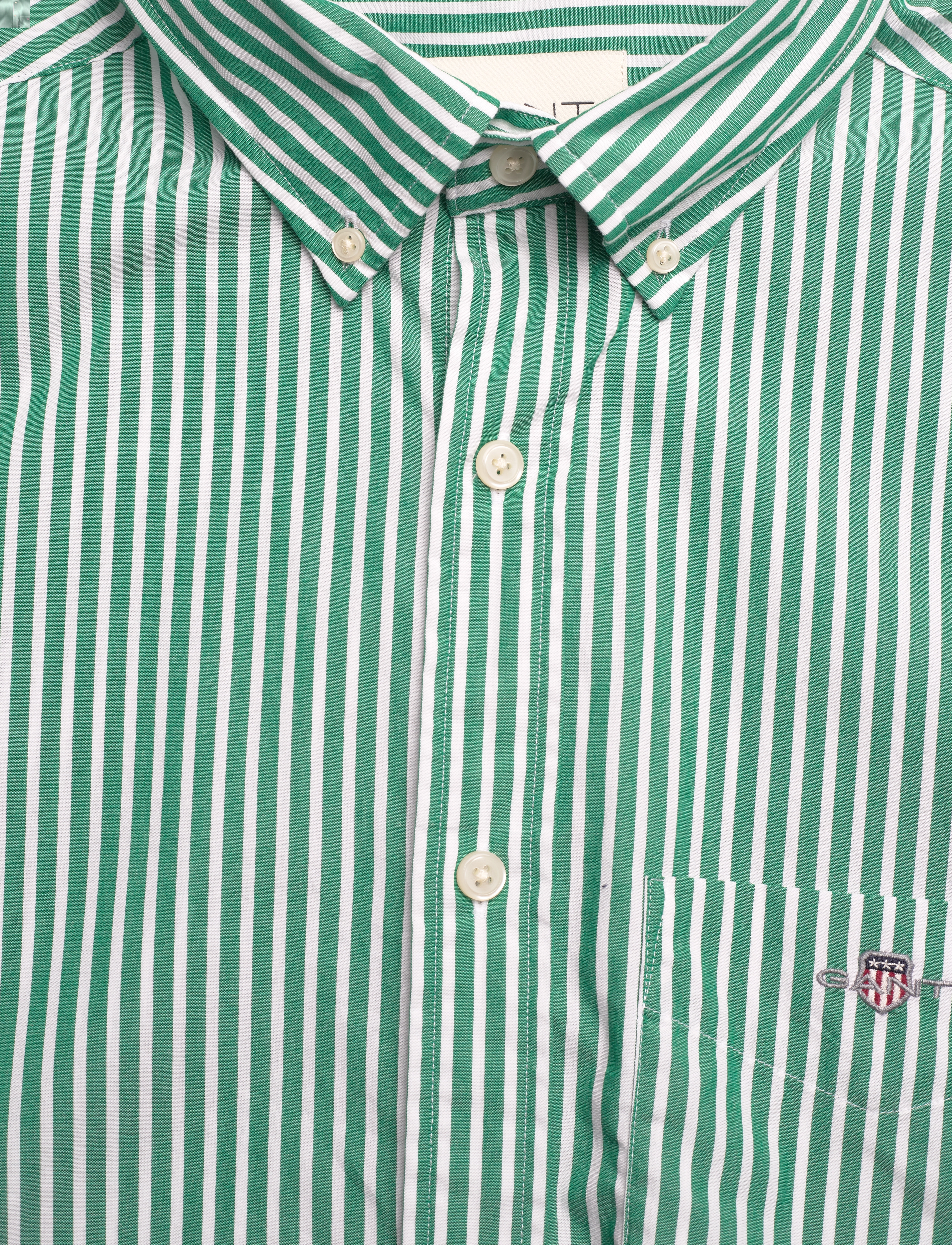Gant - REG CLASSIC POPLIN STRIPE SHIRT - koszule w paski i prążki - deep green - 2