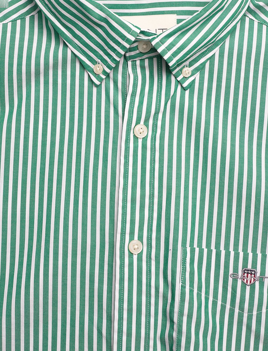 Gant - REG CLASSIC POPLIN STRIPE SHIRT - koszule w paski i prążki - deep green - 2