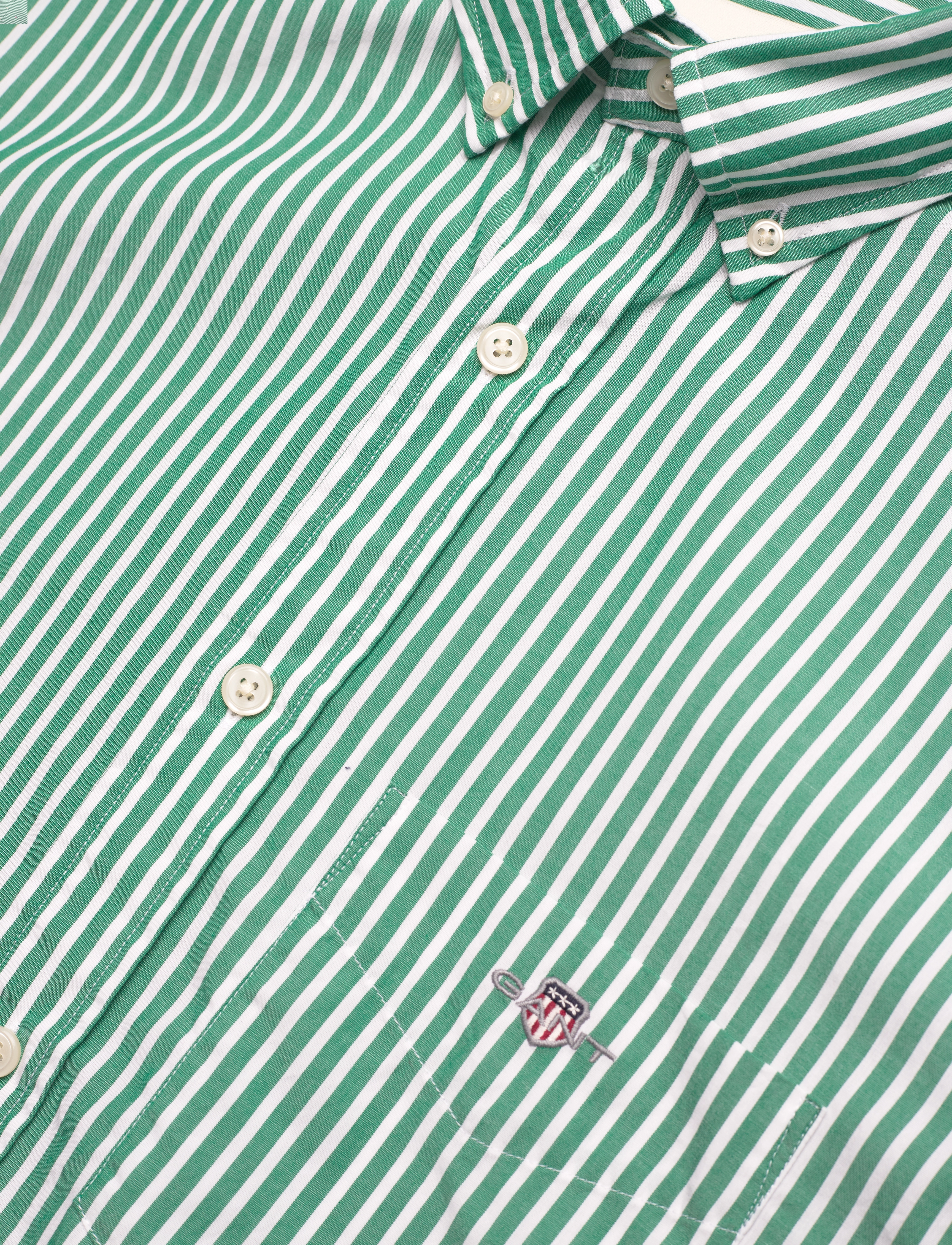 Gant - REG CLASSIC POPLIN STRIPE SHIRT - koszule w paski i prążki - deep green - 3