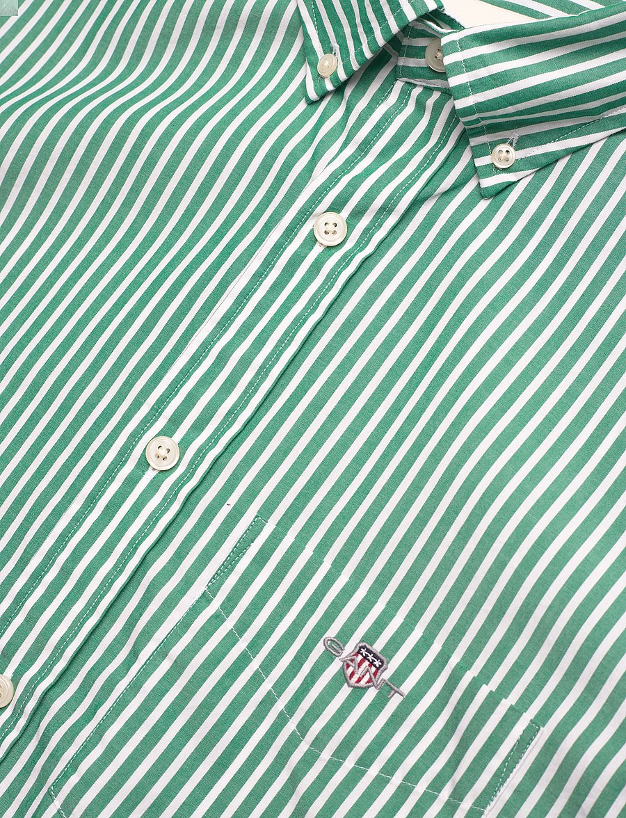 Gant - REG CLASSIC POPLIN STRIPE SHIRT - koszule w paski i prążki - deep green - 3