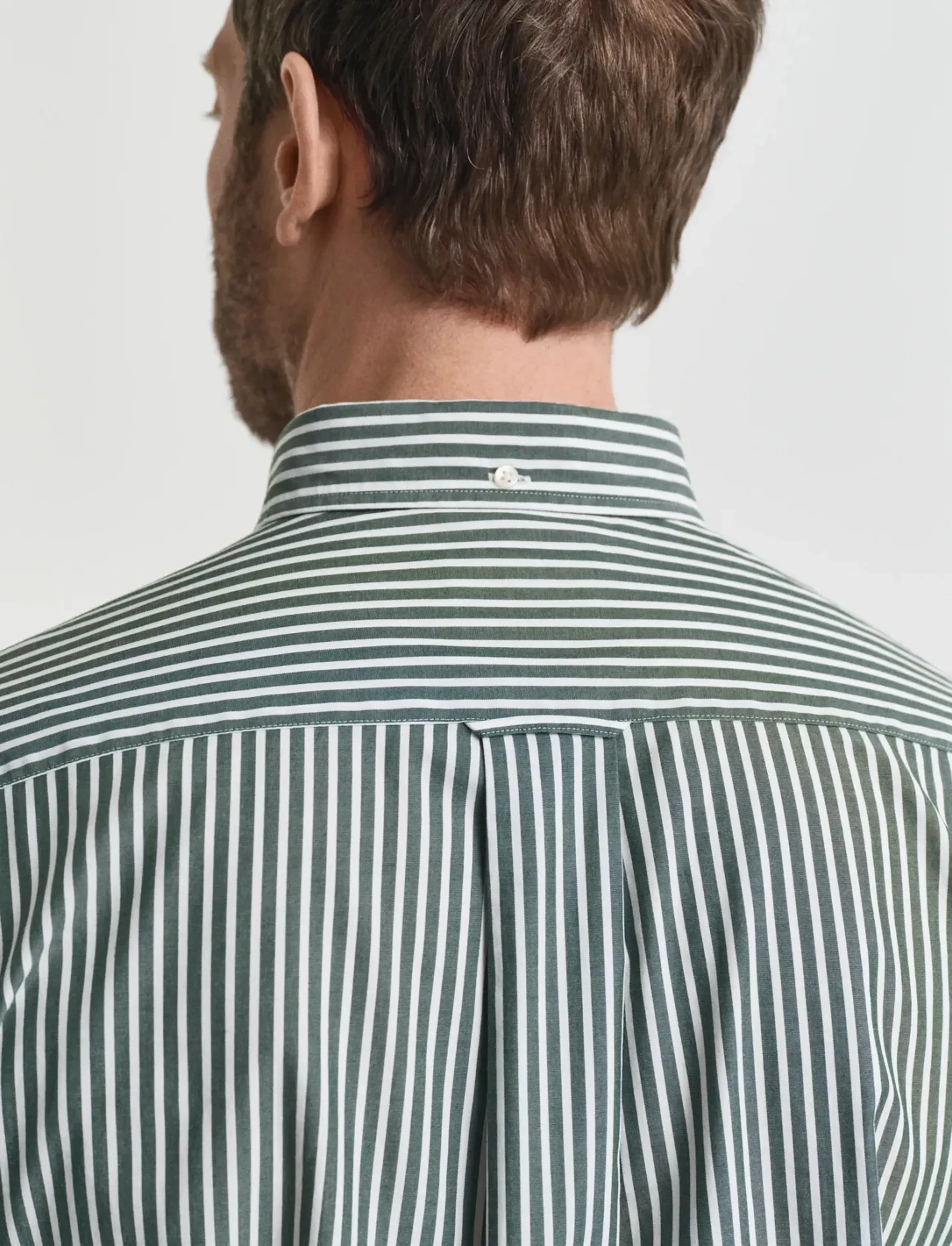 Gant - REG CLASSIC POPLIN STRIPE SHIRT - dryžuoti marškiniai - forest green - 3