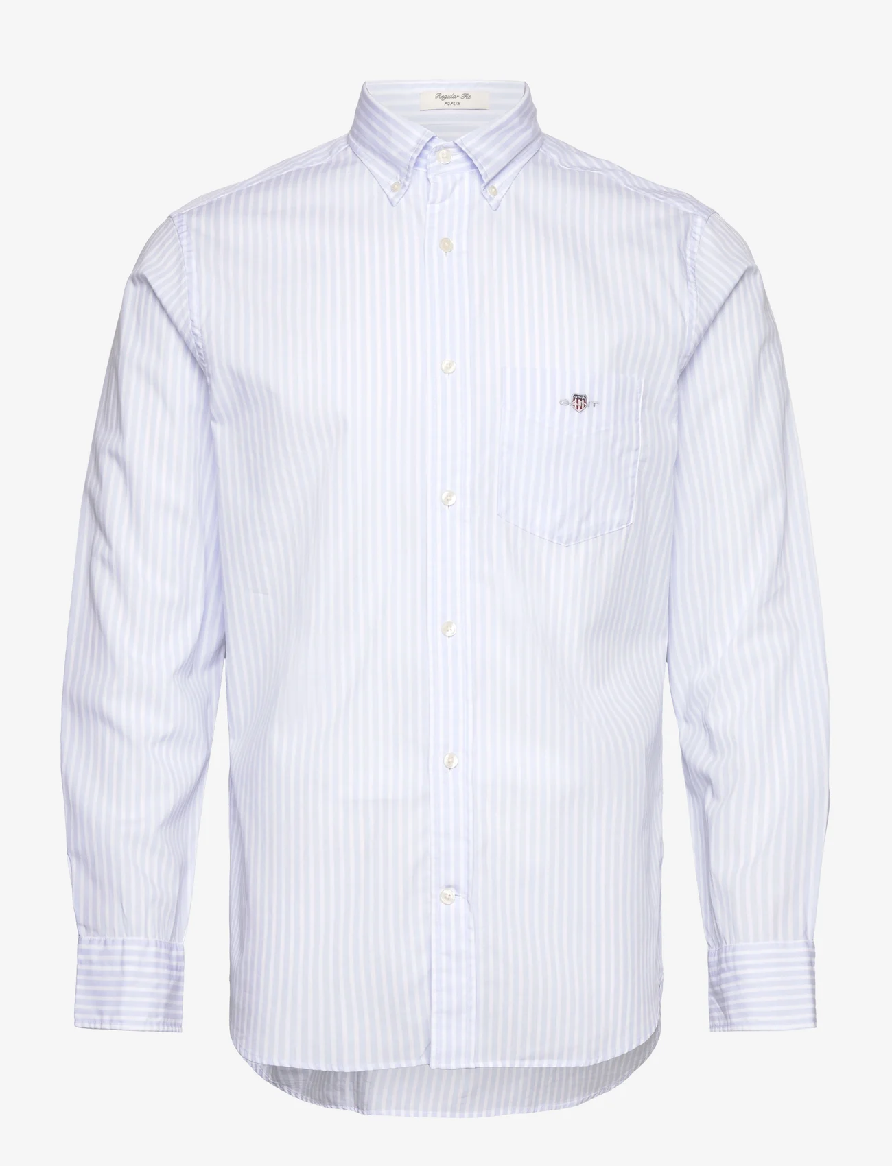 GANT - REG CLASSIC POPLIN STRIPE SHIRT - kasdienio stiliaus marškiniai - light blue - 0