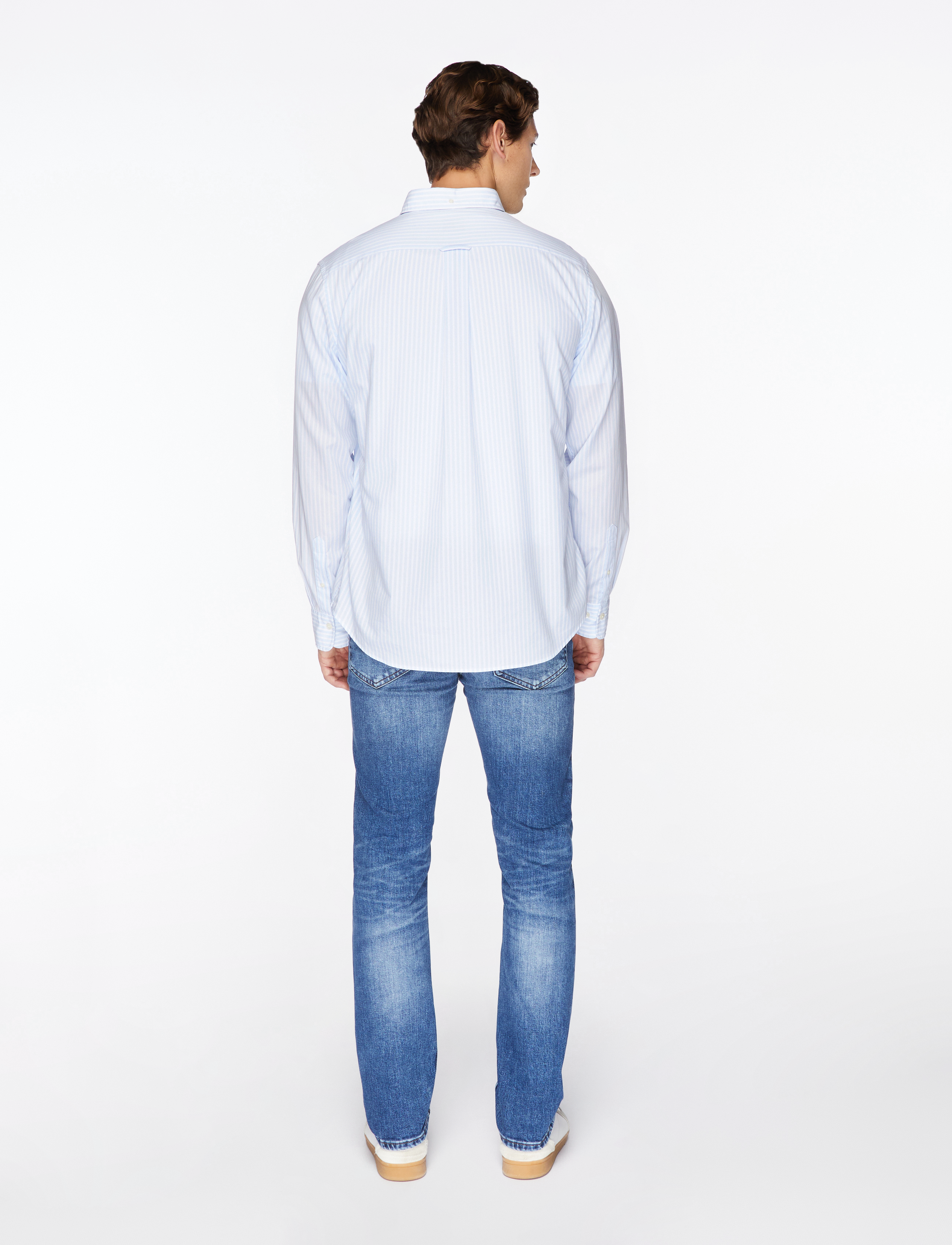 Gant - REG CLASSIC POPLIN STRIPE SHIRT - triibulised särgid - light blue - 4