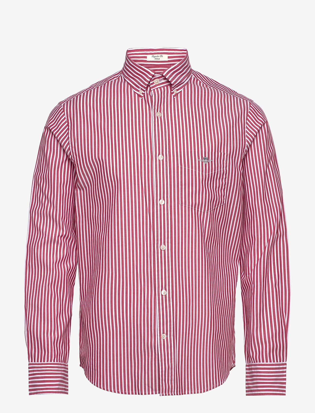 Gant - REG CLASSIC POPLIN STRIPE SHIRT - gestreifte hemden - ruby red - 0