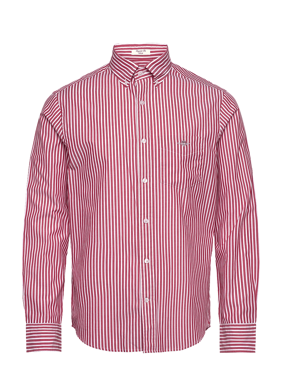 Gant - REG CLASSIC POPLIN STRIPE SHIRT - triibulised särgid - ruby red - 0
