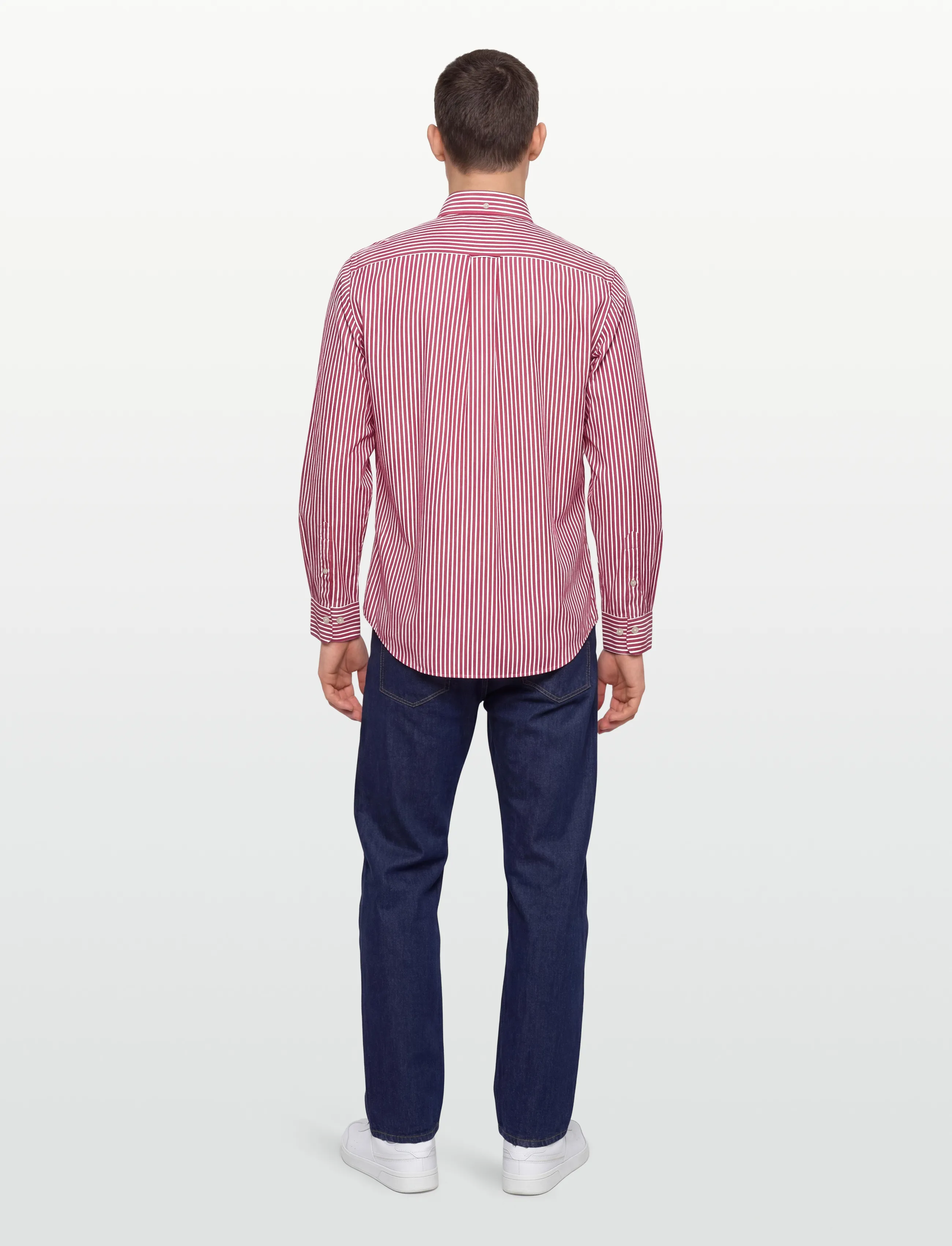Gant - REG CLASSIC POPLIN STRIPE SHIRT - mænd - ruby red - 4