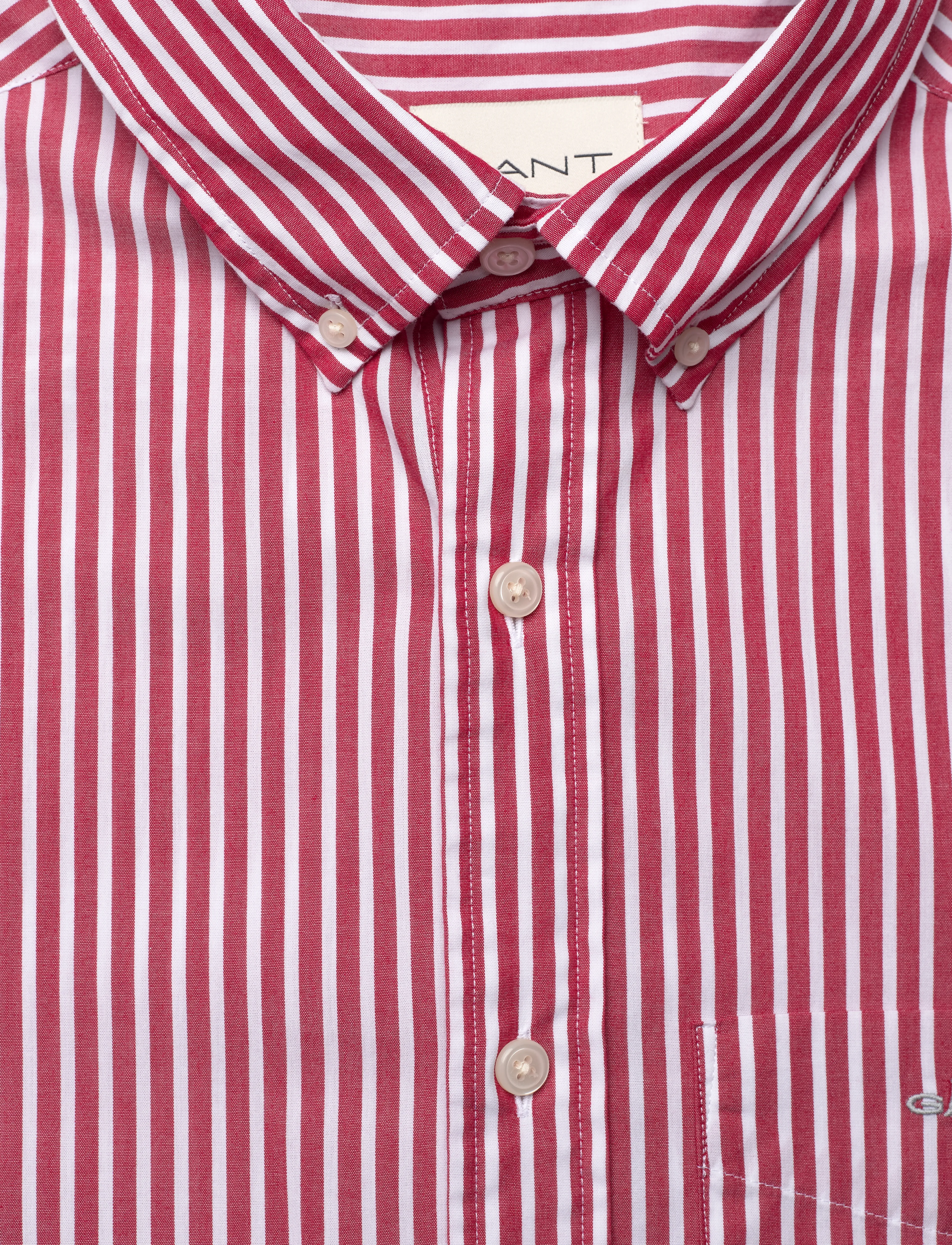 Gant - REG CLASSIC POPLIN STRIPE SHIRT - triibulised särgid - ruby red - 2