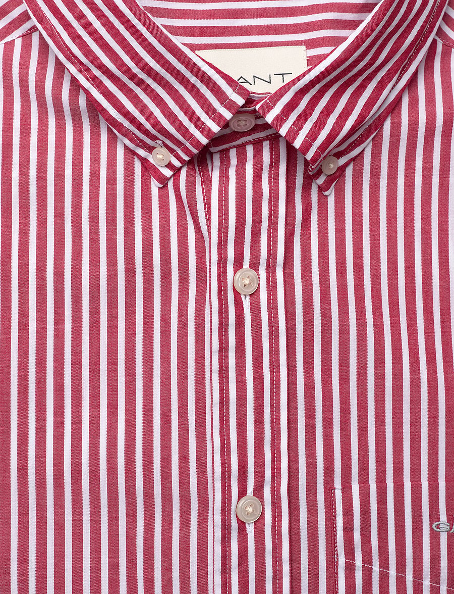 Gant - REG CLASSIC POPLIN STRIPE SHIRT - triibulised särgid - ruby red - 2