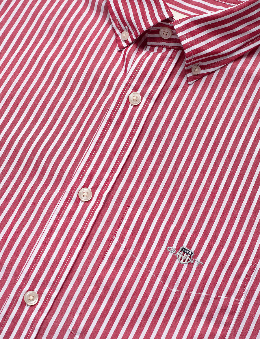 Gant - REG CLASSIC POPLIN STRIPE SHIRT - triibulised särgid - ruby red - 3