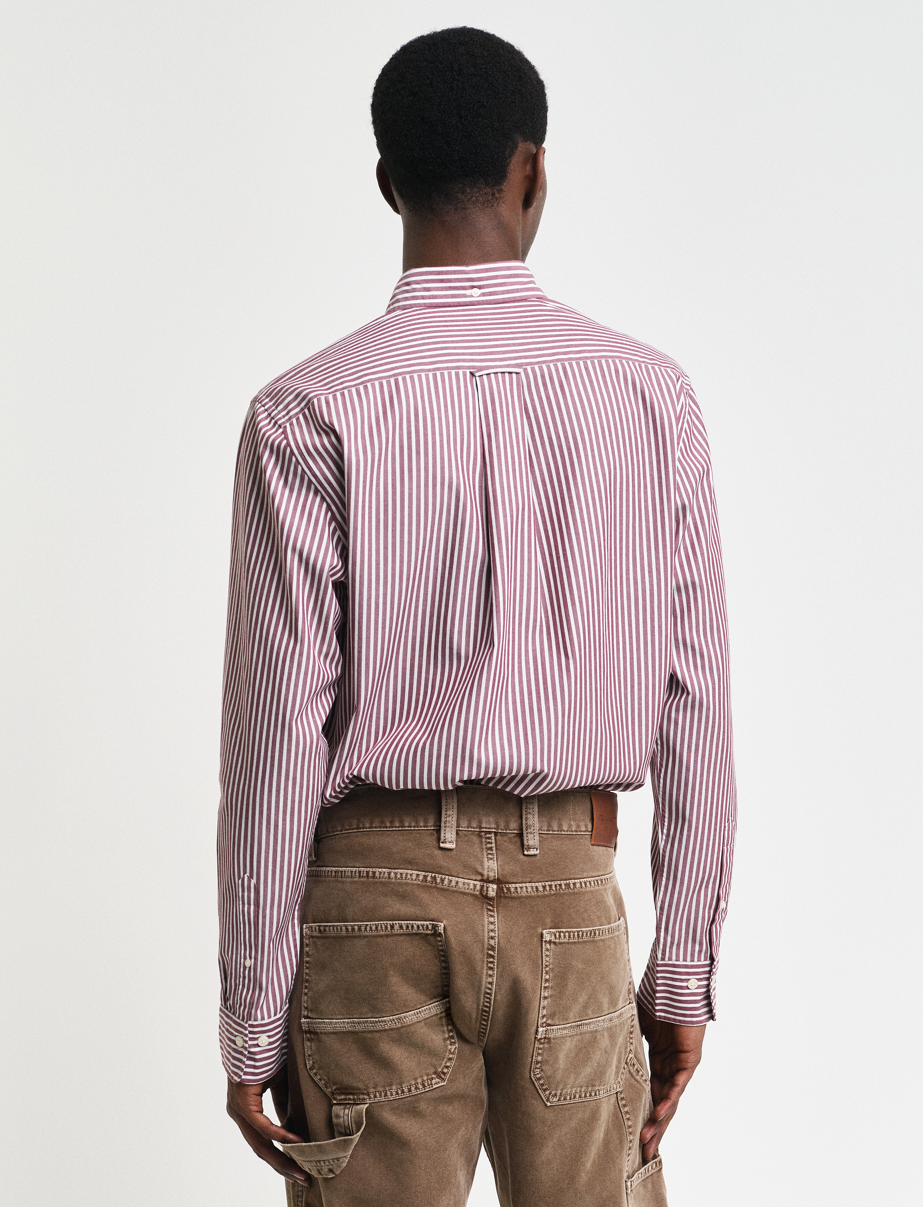 Gant - REG CLASSIC POPLIN STRIPE SHIRT - herren - wine red - 3