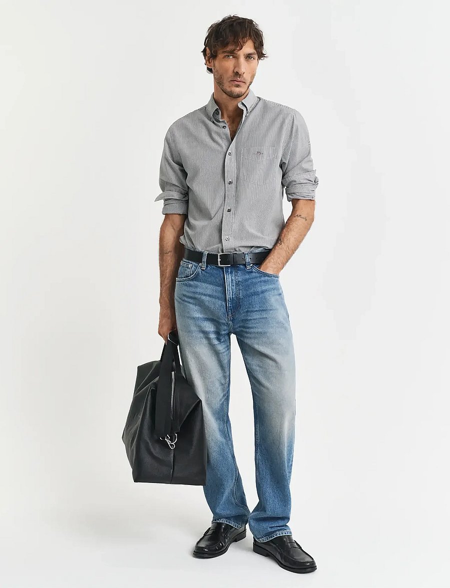Gant - REG CLASSIC POPLIN BANKER SHIRT - chemises décontractées - black - 5