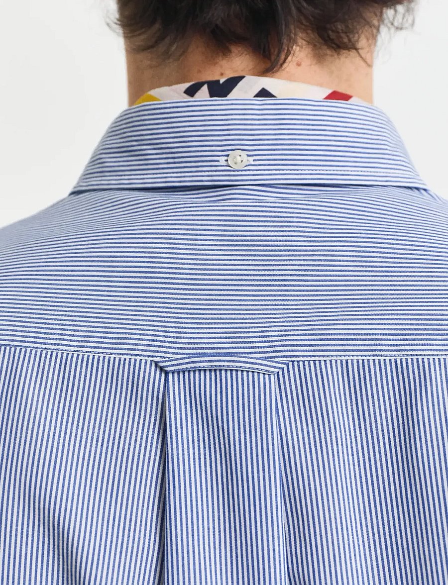 Gant - REG CLASSIC POPLIN BANKER SHIRT - vabaajasärgid - college blue - 3