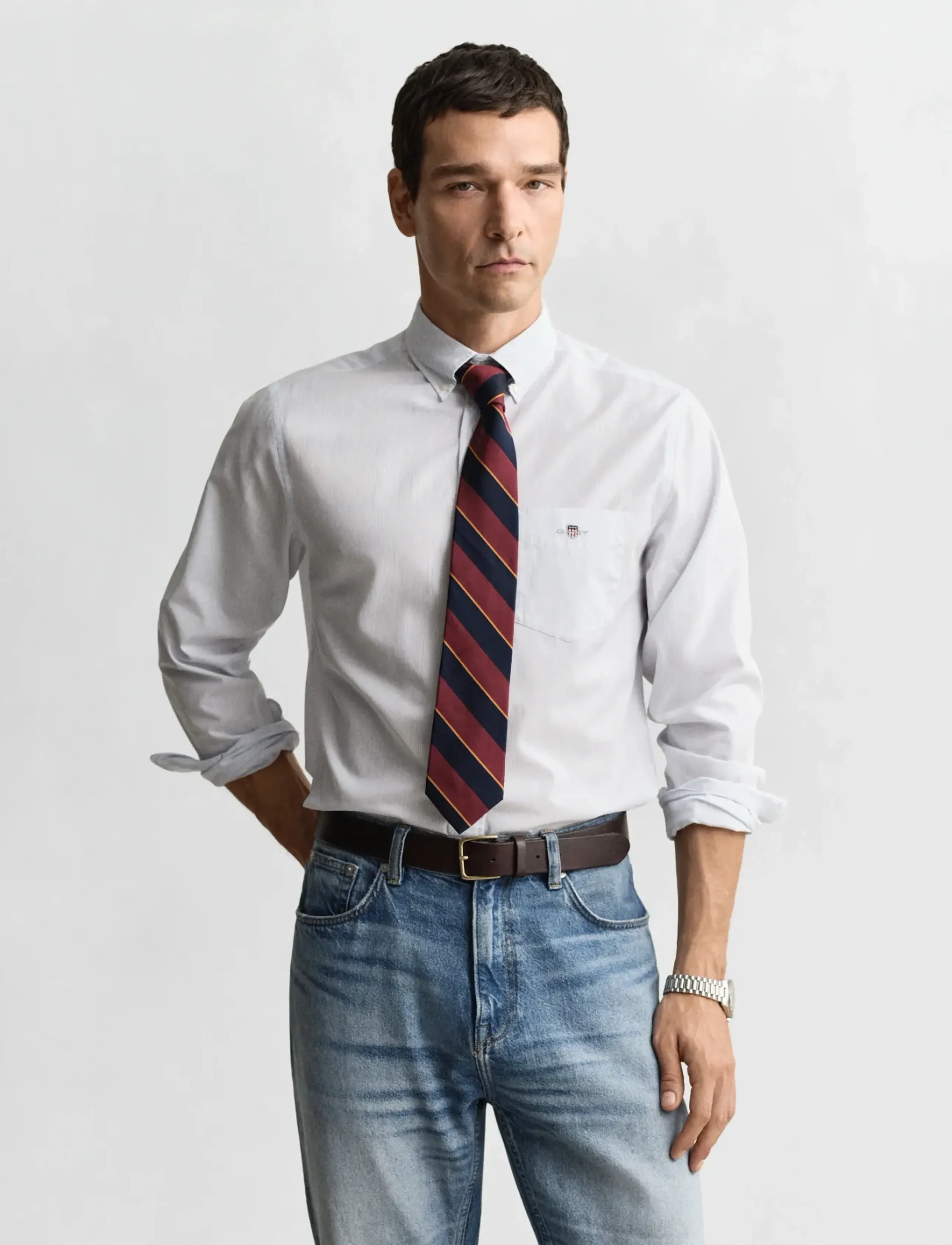 Gant Reg Classic Poplin Banker Shirt, Mænd, Banker Skjorte, Blå, Str: M