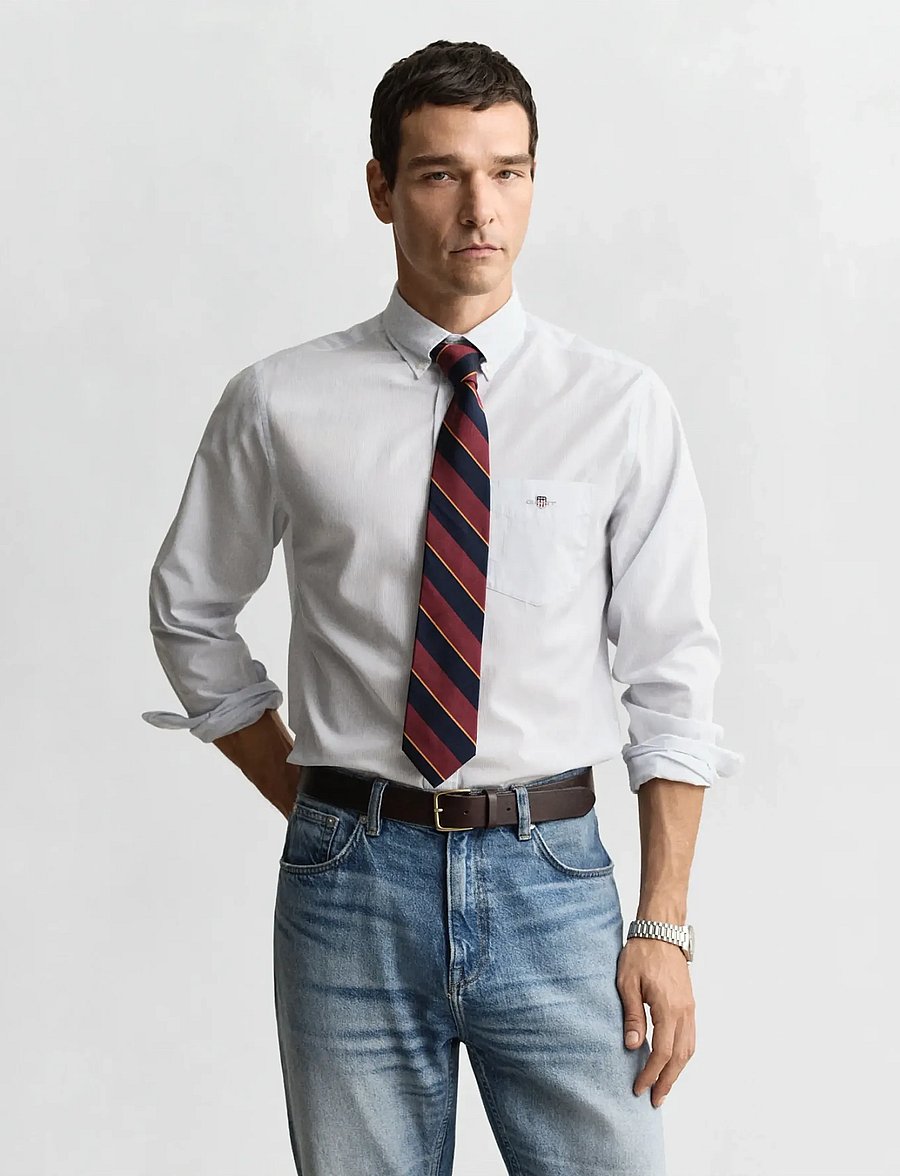 Gant - REG CLASSIC POPLIN BANKER SHIRT - ikdienas krekli - light blue - 0