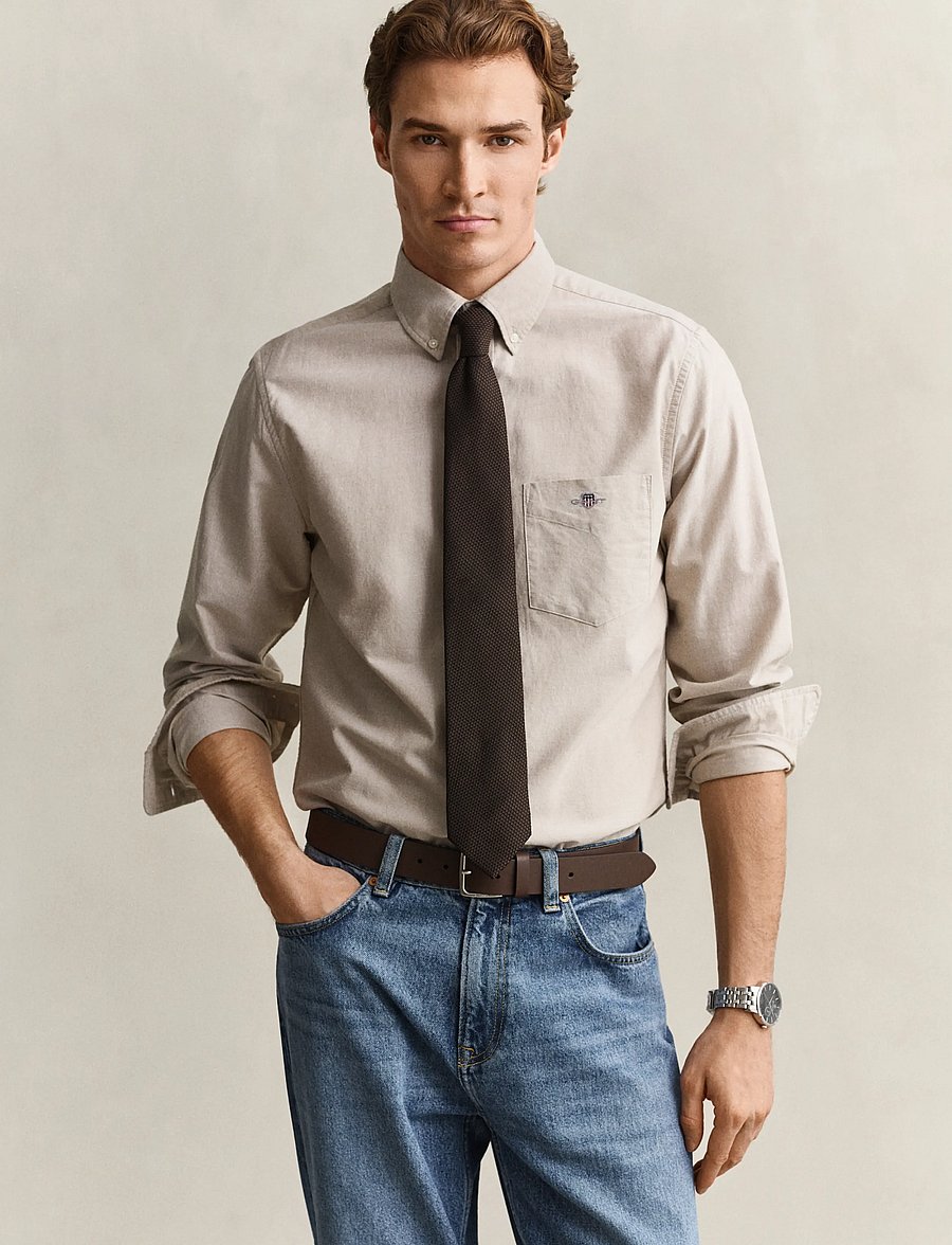Gant - REG CLASSIC OXFORD SHIRT - oxfordi särgid - light taupe - 0