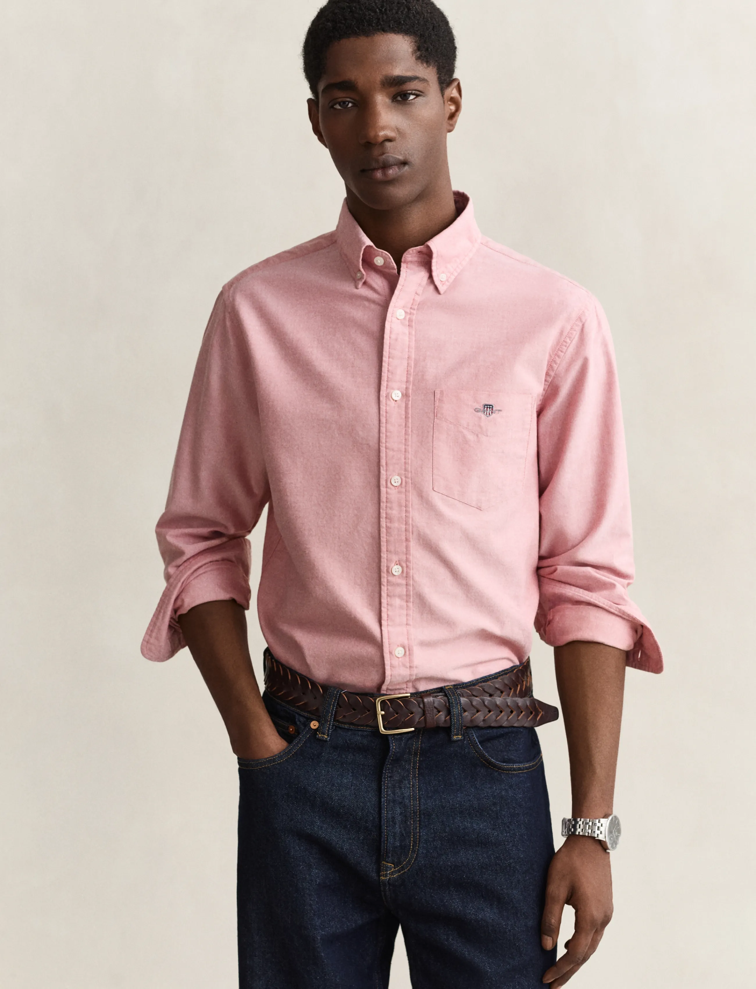 Gant REG CLASSIC OXFORD SHIRT - Särgid - MAPLE FIRE / pink/rose