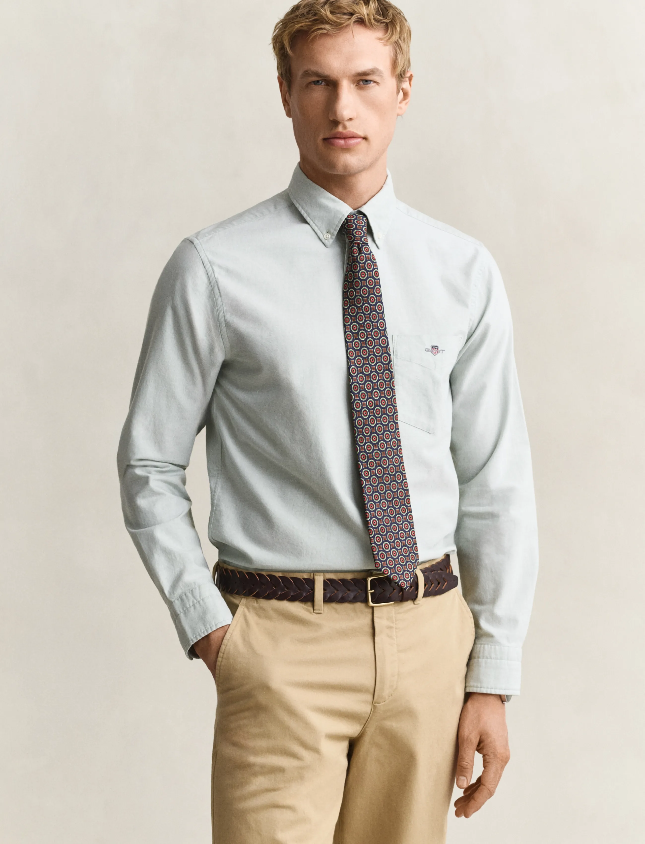 Gant REG CLASSIC OXFORD SHIRT - Särgid - SURPLUS MINT / green