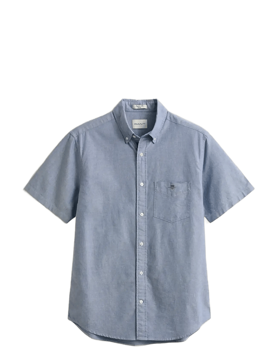 Gant - REG CLASSIC OXFORD SS SHIRT - oxford skjorter - college blue - 1