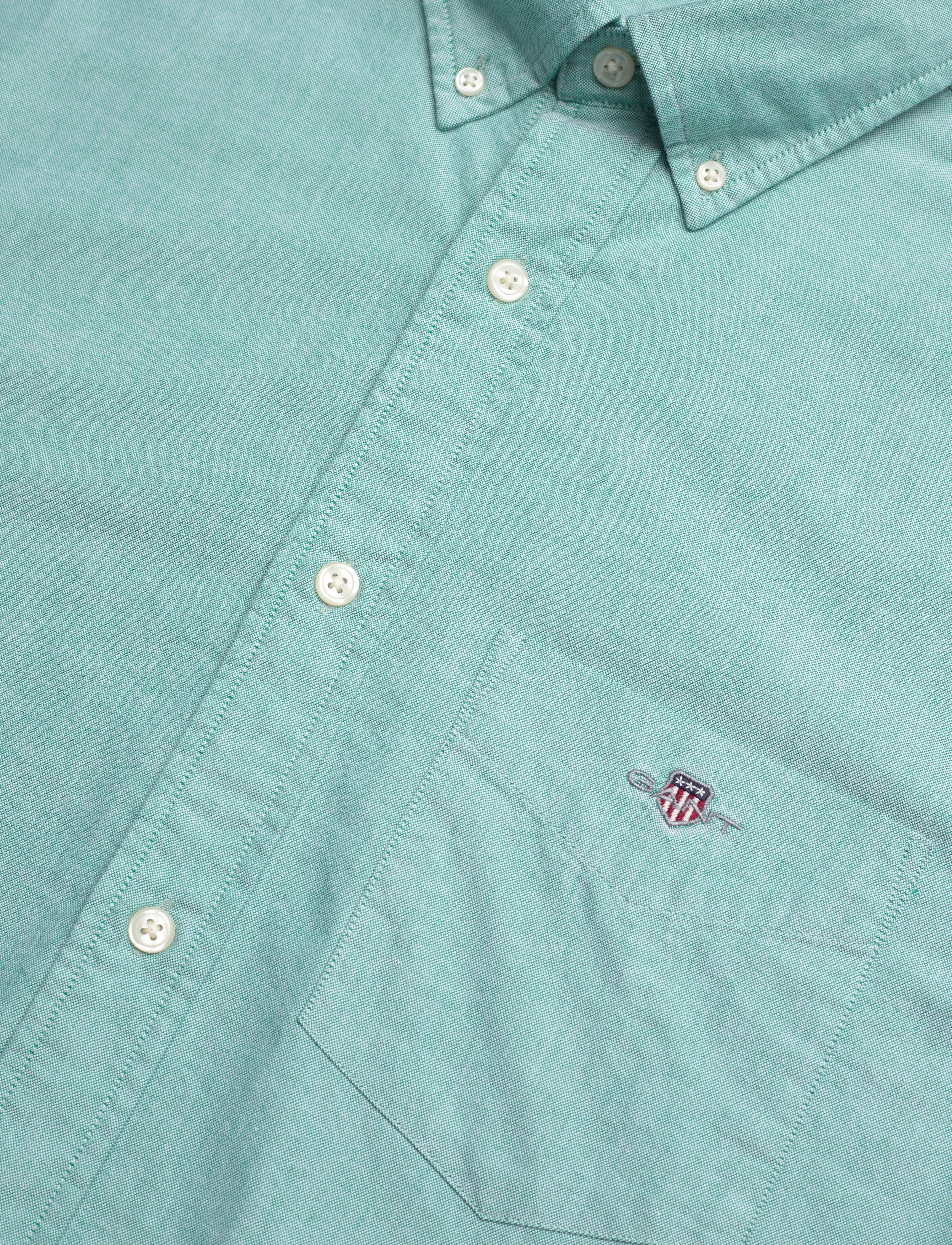 Gant - REG CLASSIC OXFORD SS SHIRT - oxford skjorter - deep green - 3