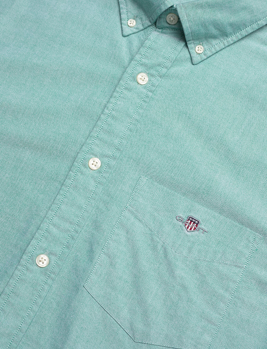 Gant - REG CLASSIC OXFORD SS SHIRT - oxford skjorter - deep green - 3