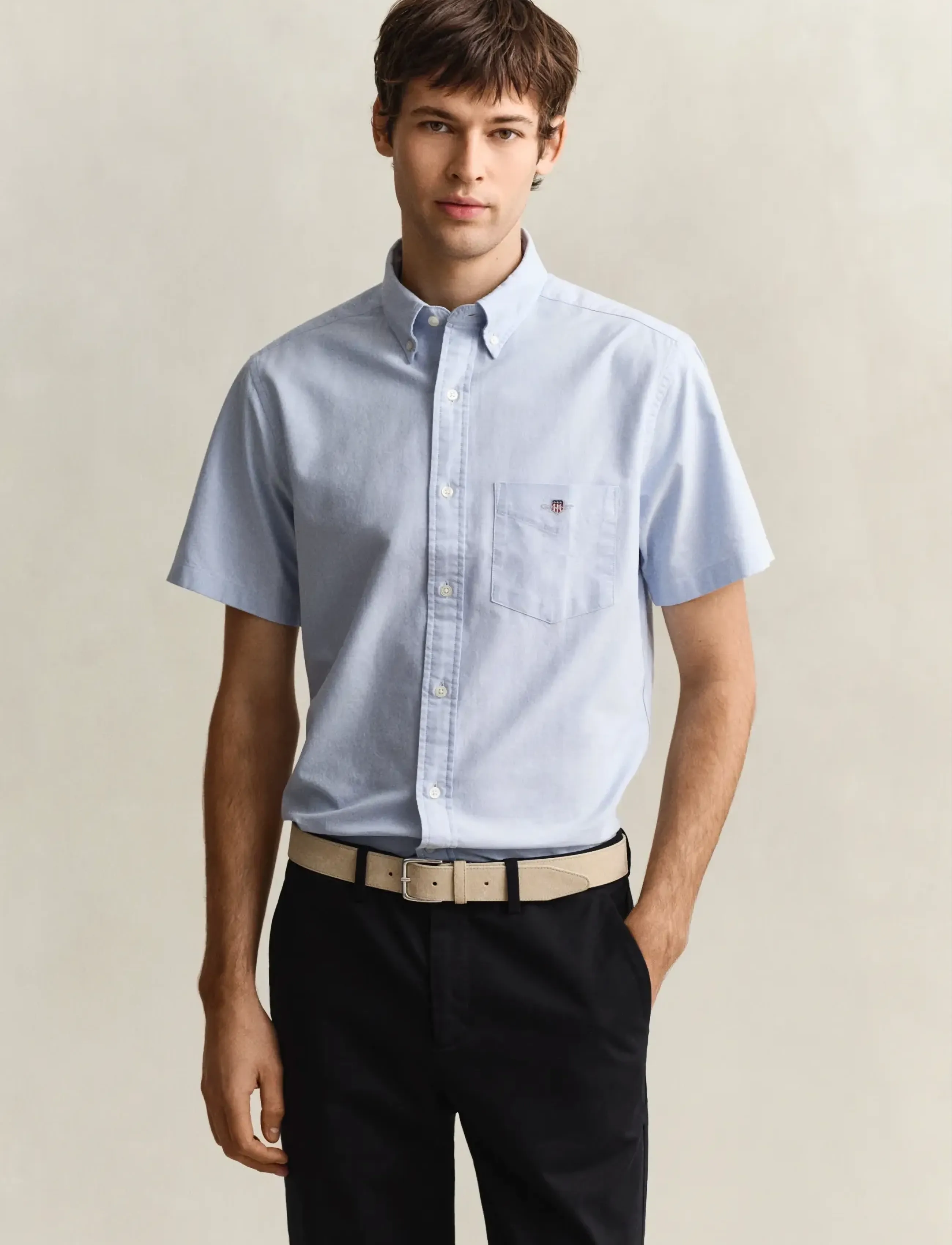 Gant REG CLASSIC OXFORD SS SHIRT - Deals - LIGHT BLUE / blue