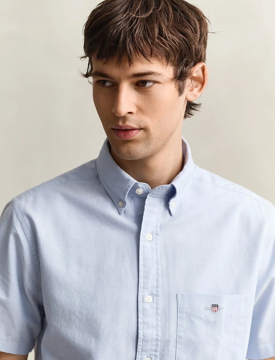 Gant - REG CLASSIC OXFORD SS SHIRT - oxford-hemden - light blue - 4