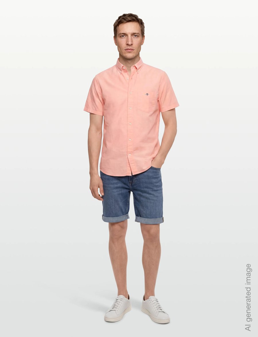 Gant - REG OXFORD SS SHIRT - oxford skjorter - peachy orange - 0