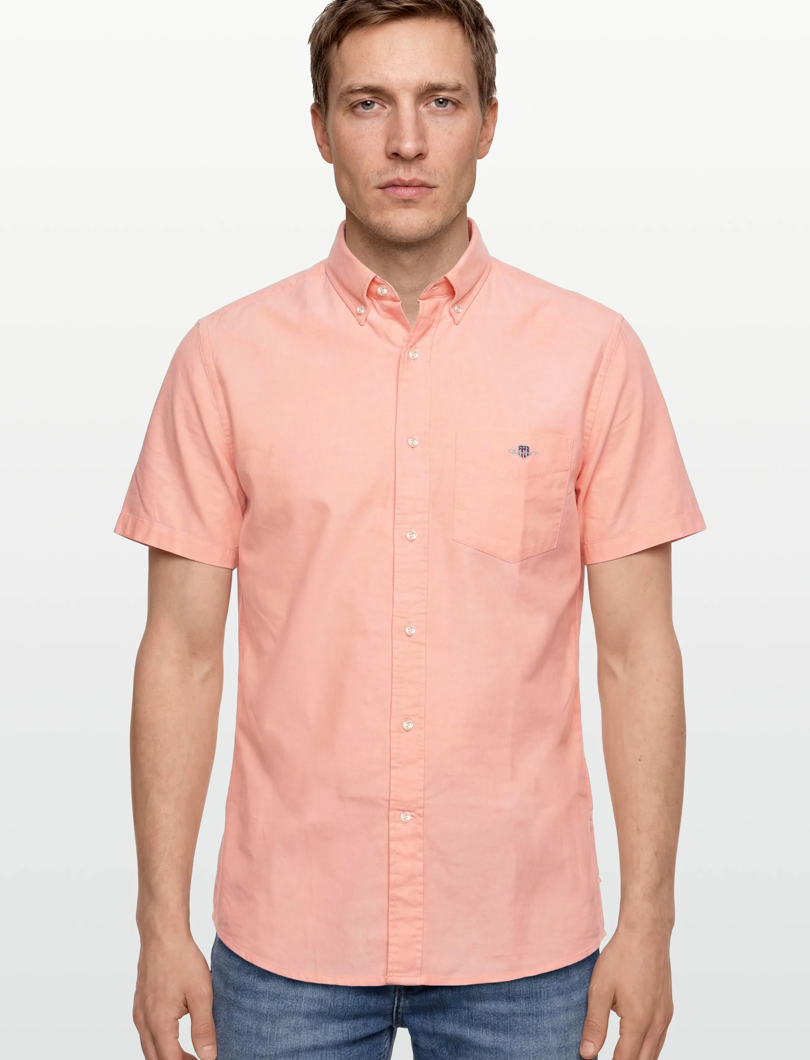 Gant - REG CLASSIC OXFORD SS SHIRT - oxford skjorter - peachy orange - 3