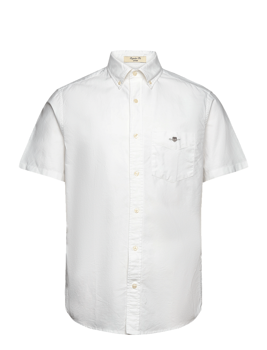 Gant - REG CLASSIC OXFORD SS SHIRT - oxford stila krekli - white - 1