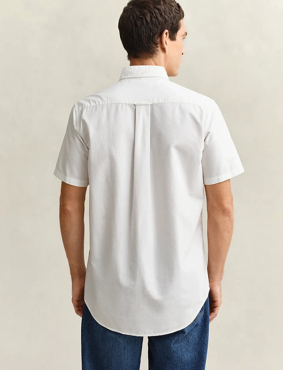 Gant - REG CLASSIC OXFORD SS SHIRT - oxford stila krekli - white - 3