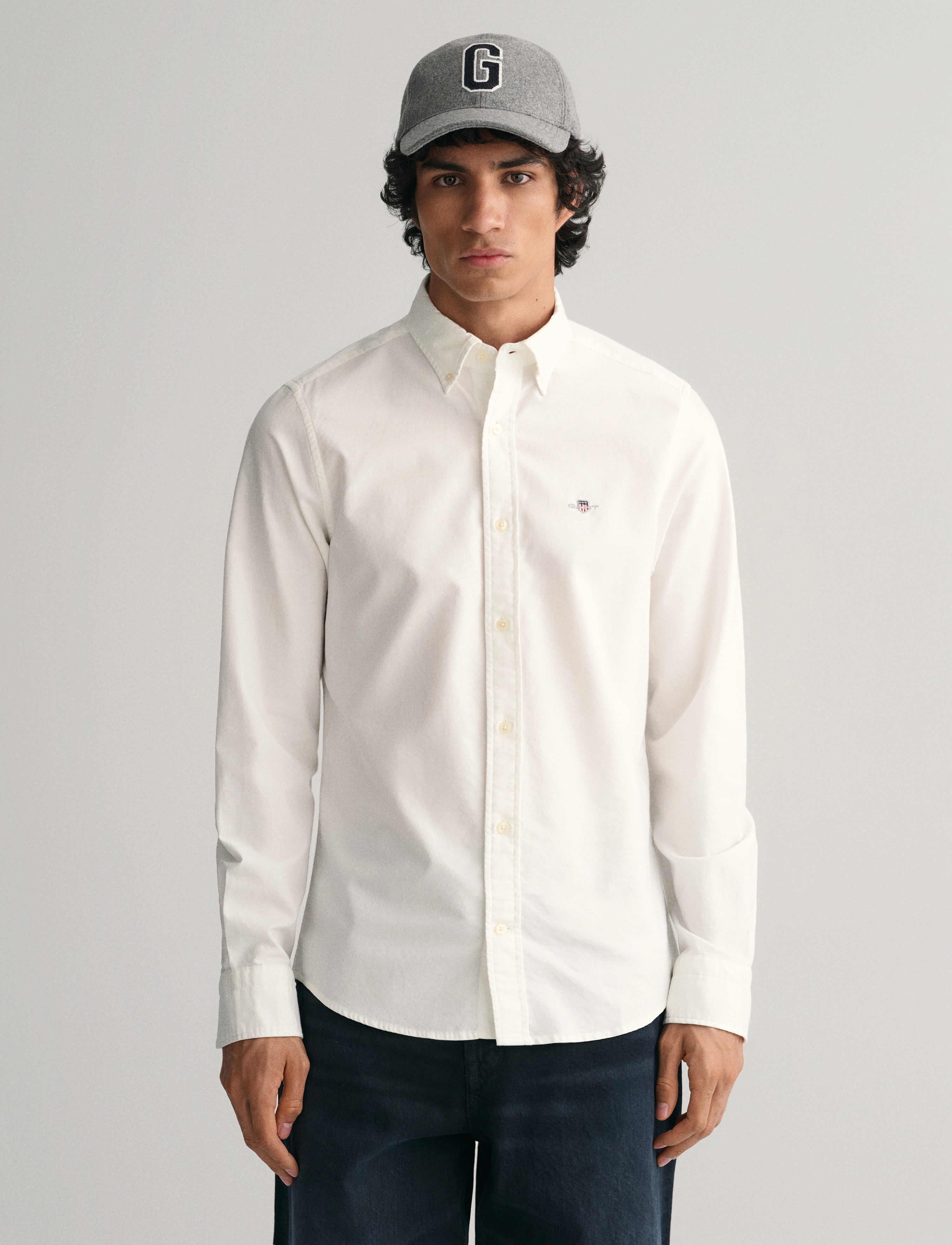 Gant Slim Classic Oxford Shirt, 3XL, Shirts, Weiß - Casual, Männerswear